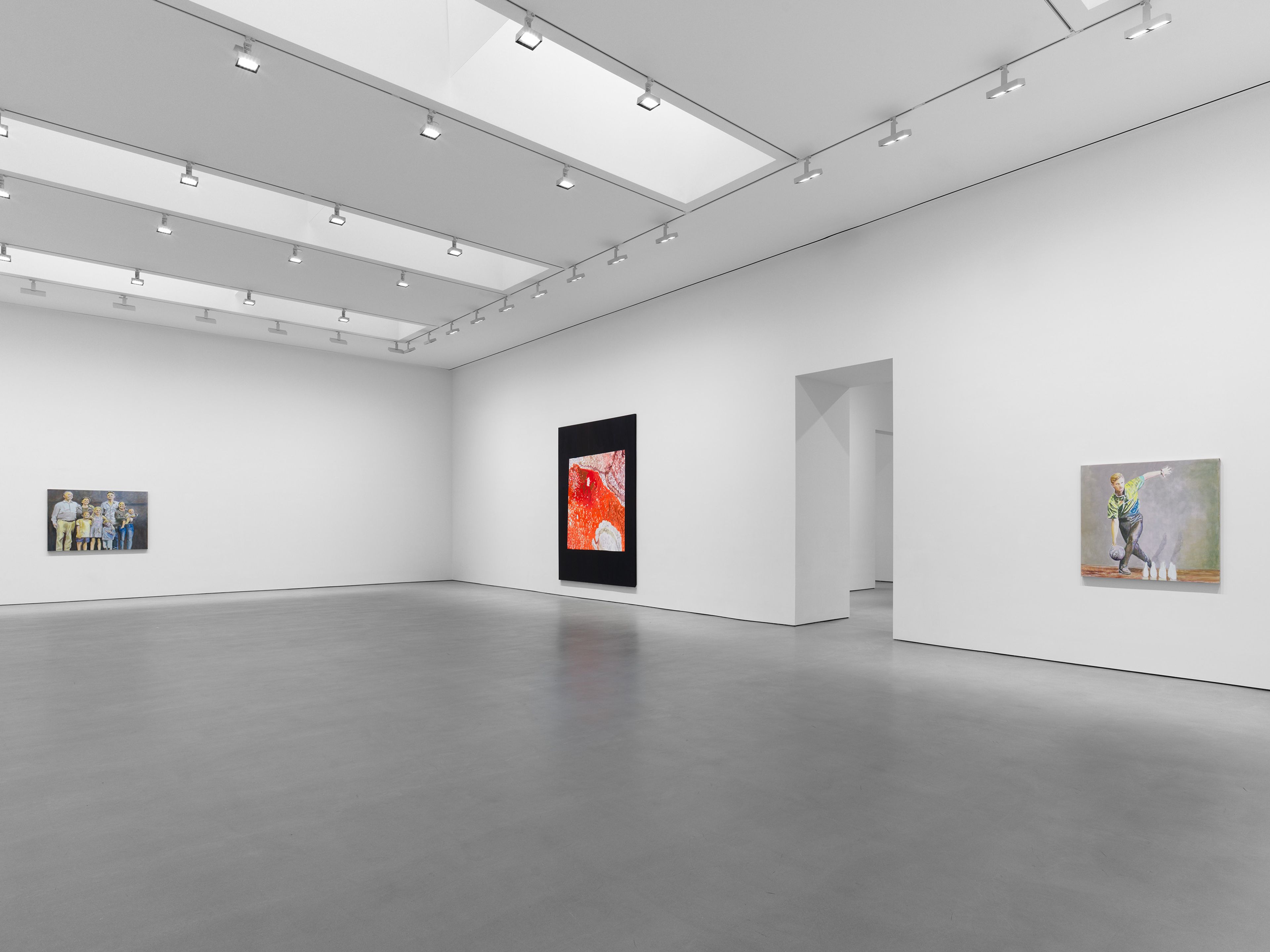 An installation view of the exhibition, Luc Tuymans: The Fruit Basket, at David Zwirner in New York, dated 2025.