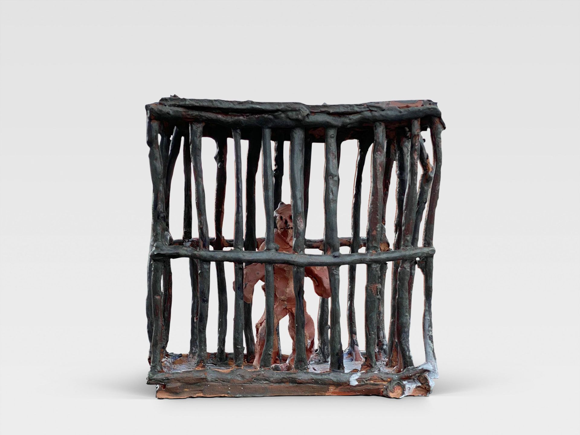 A sculpture by Josh Smith titled Prison, dated from 2013 to 2014.