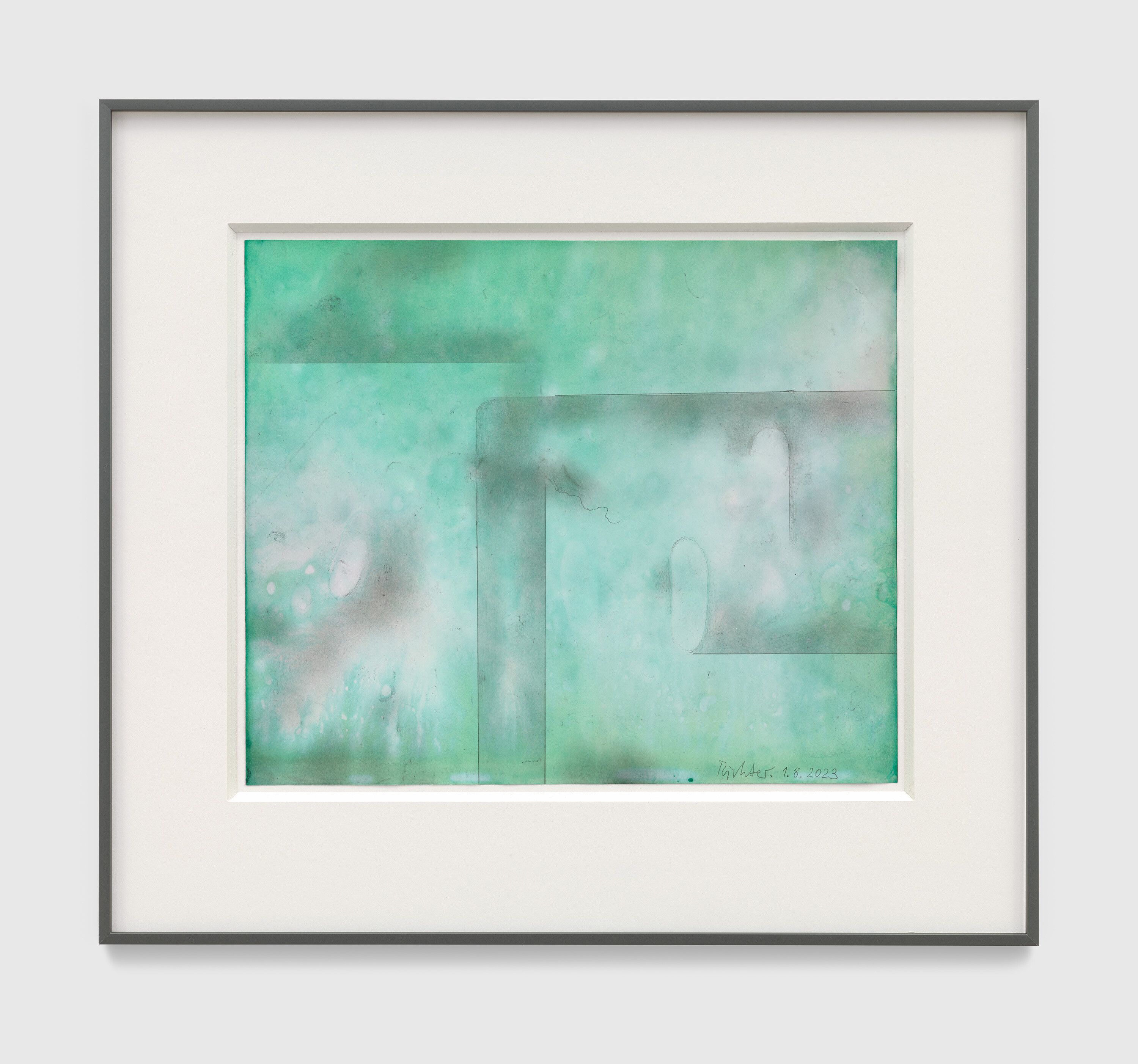 A drawing by Gerhard Richter, titled 1.8.2023, dated 2023.