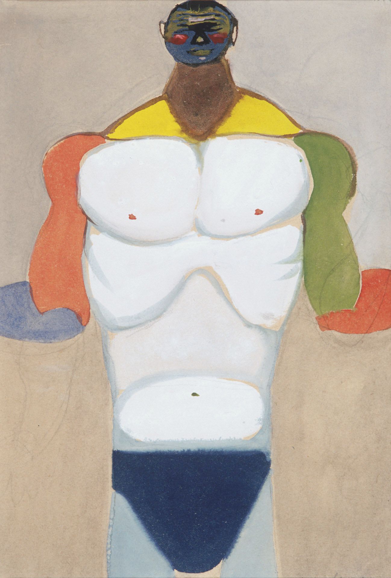 A work on paper by Andrzej Wroblewski, titled (Zampano I), not dated. 