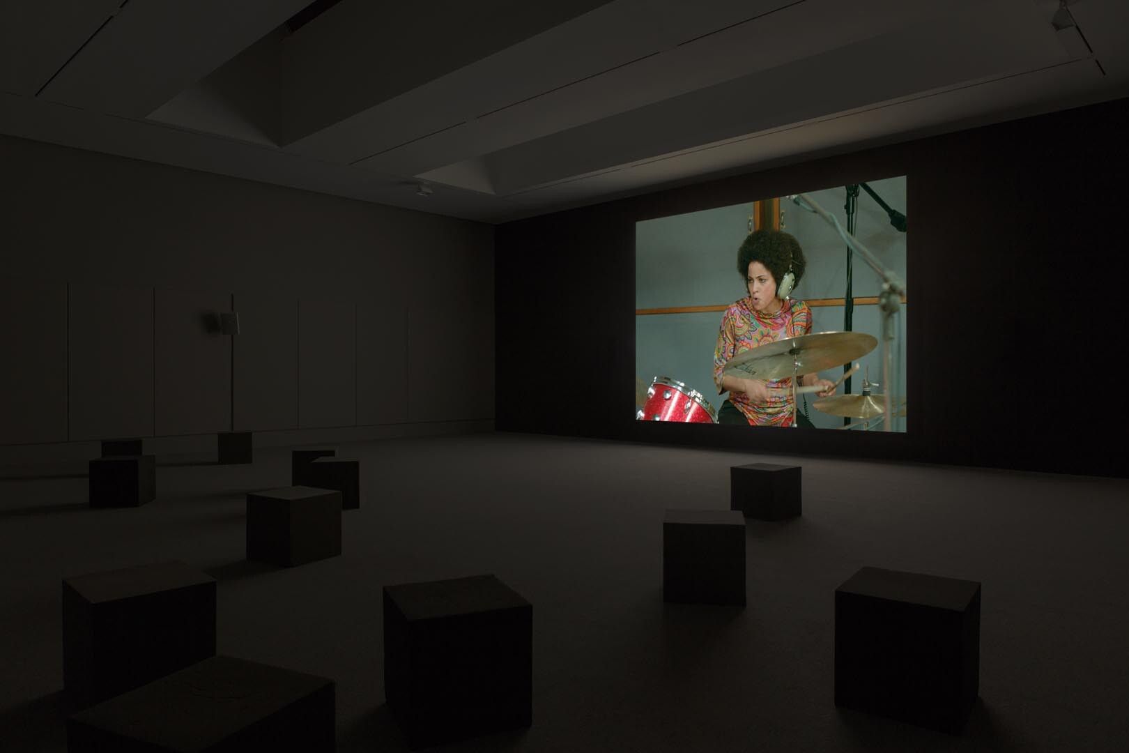 Installation view of the exhibition Stan Douglas: Luanda-Kinshasa at David Zwirner in New York, dated 2014.