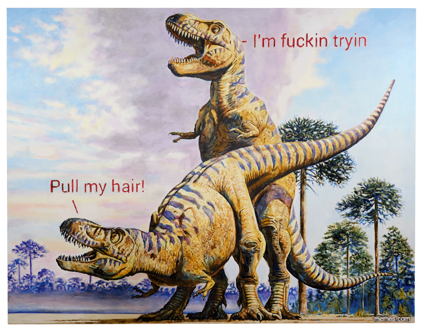 A painting by Christine Wang titled Dinosaur, dated 2020.