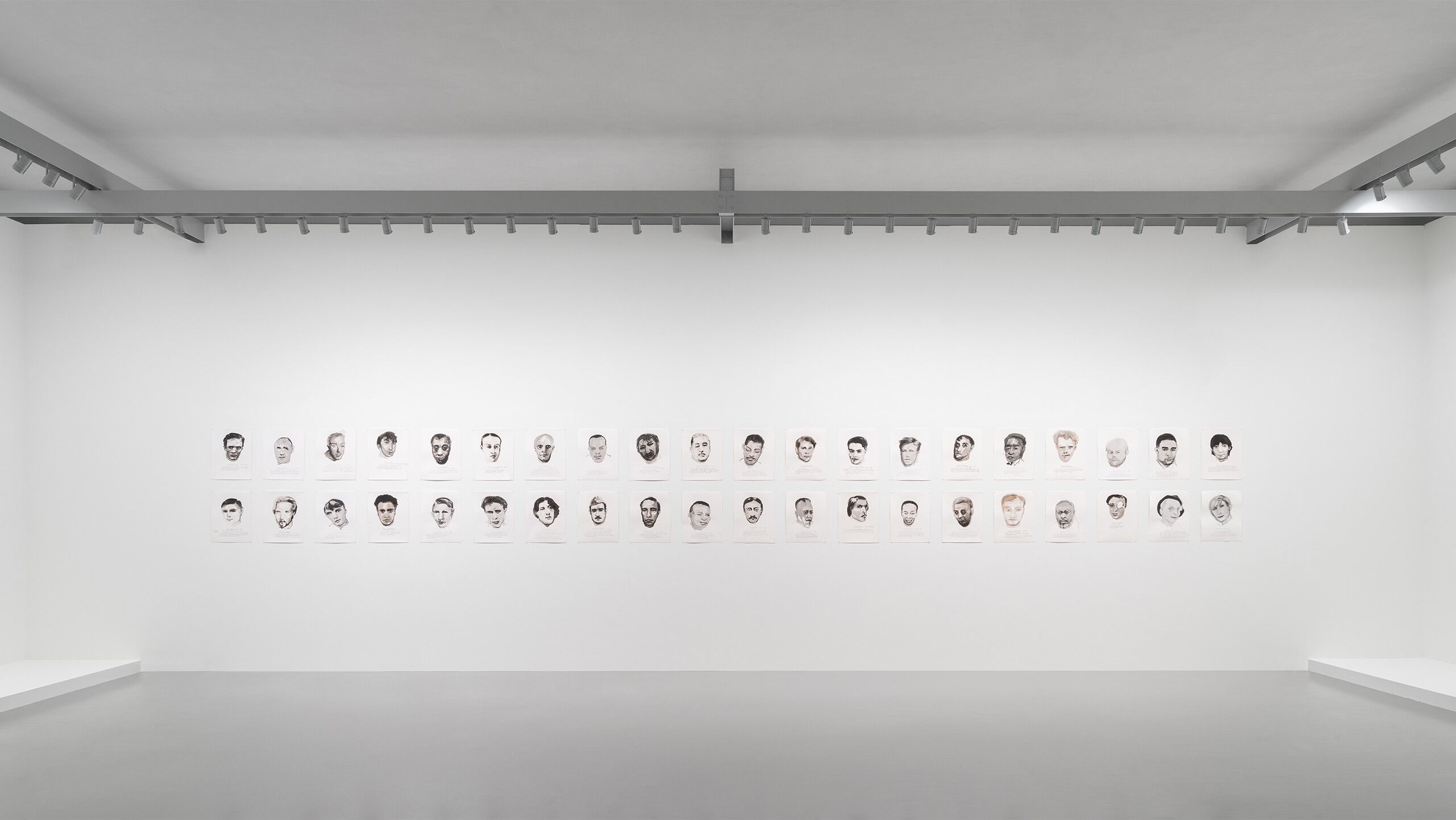 An Installation view, Marlene Dumas, Great Men, 2014, in Marlene Dumas: open-end, Palazzo Grassi, Venice, 2022. Photo by Marco Cappelletti and Filippo Rossi. © Palazzo Grassi. © Marlene Dumas
