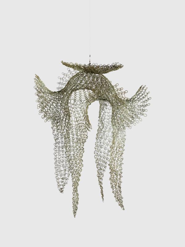 Ruth Asawa — Untitled (S.459, Hanging Open Form with a Disc, Four Upward Ears, and Four Downward Tails)