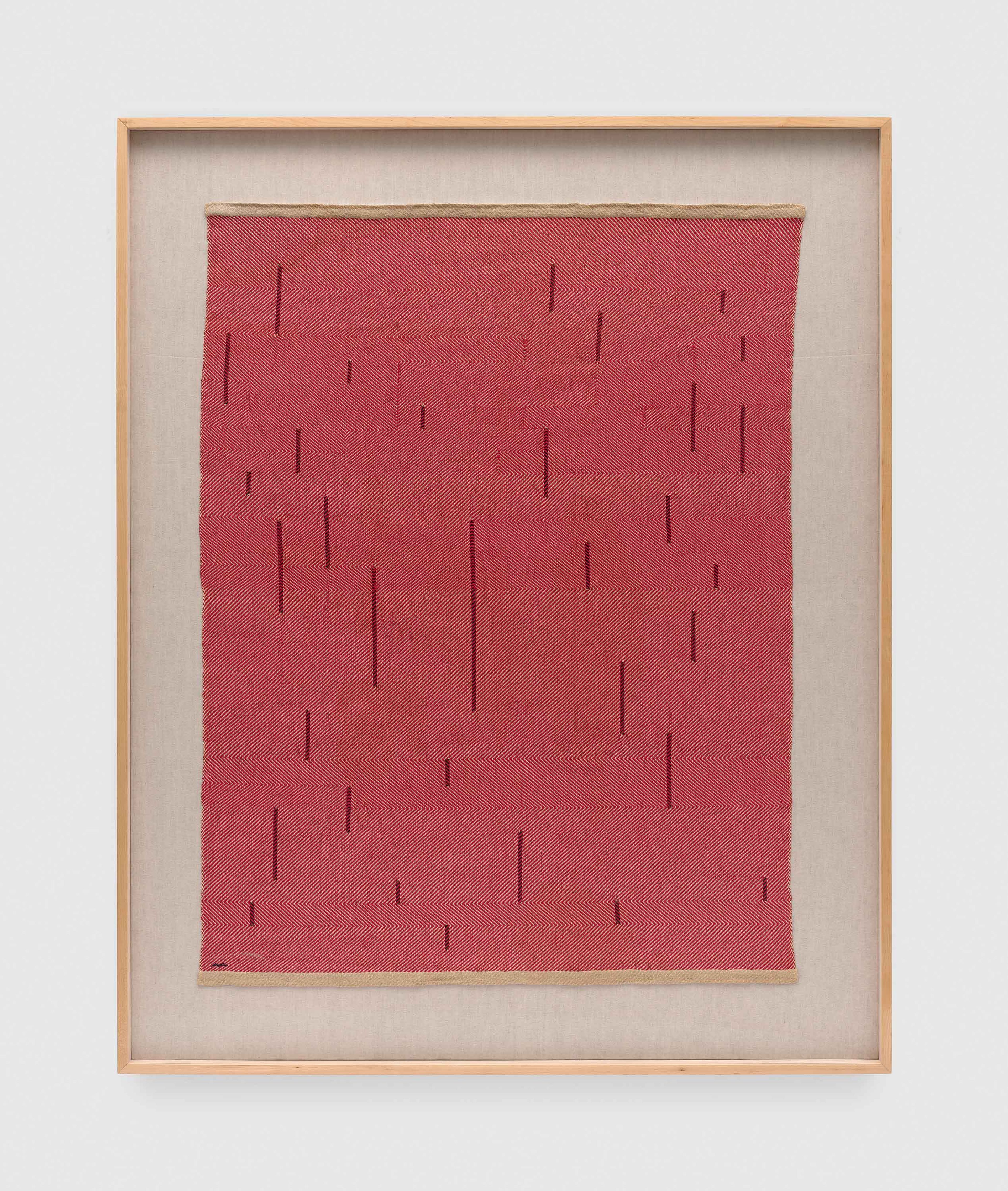 A textile work by Anni Albers, titled With Verticals, dated 1946.