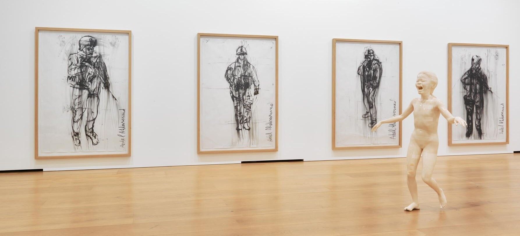Installation view of the exhibition Adel Abdessemed: Le Vase abominable at David Zwirner in London, dated 2013.