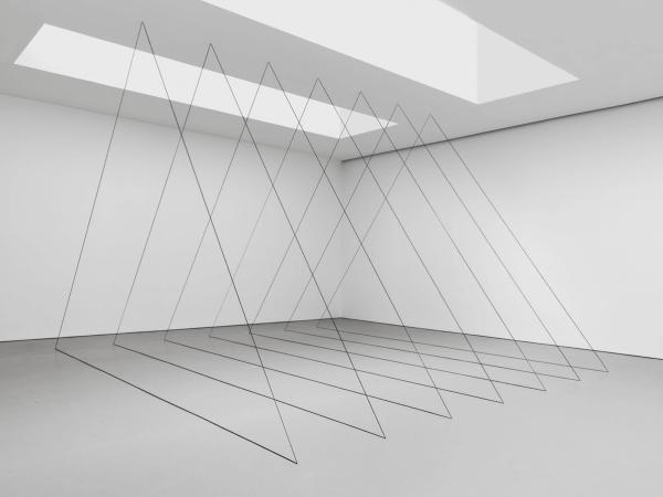 Fred Sandback — Untitled (Sculptural Study, Seven-part Triangular Construction)