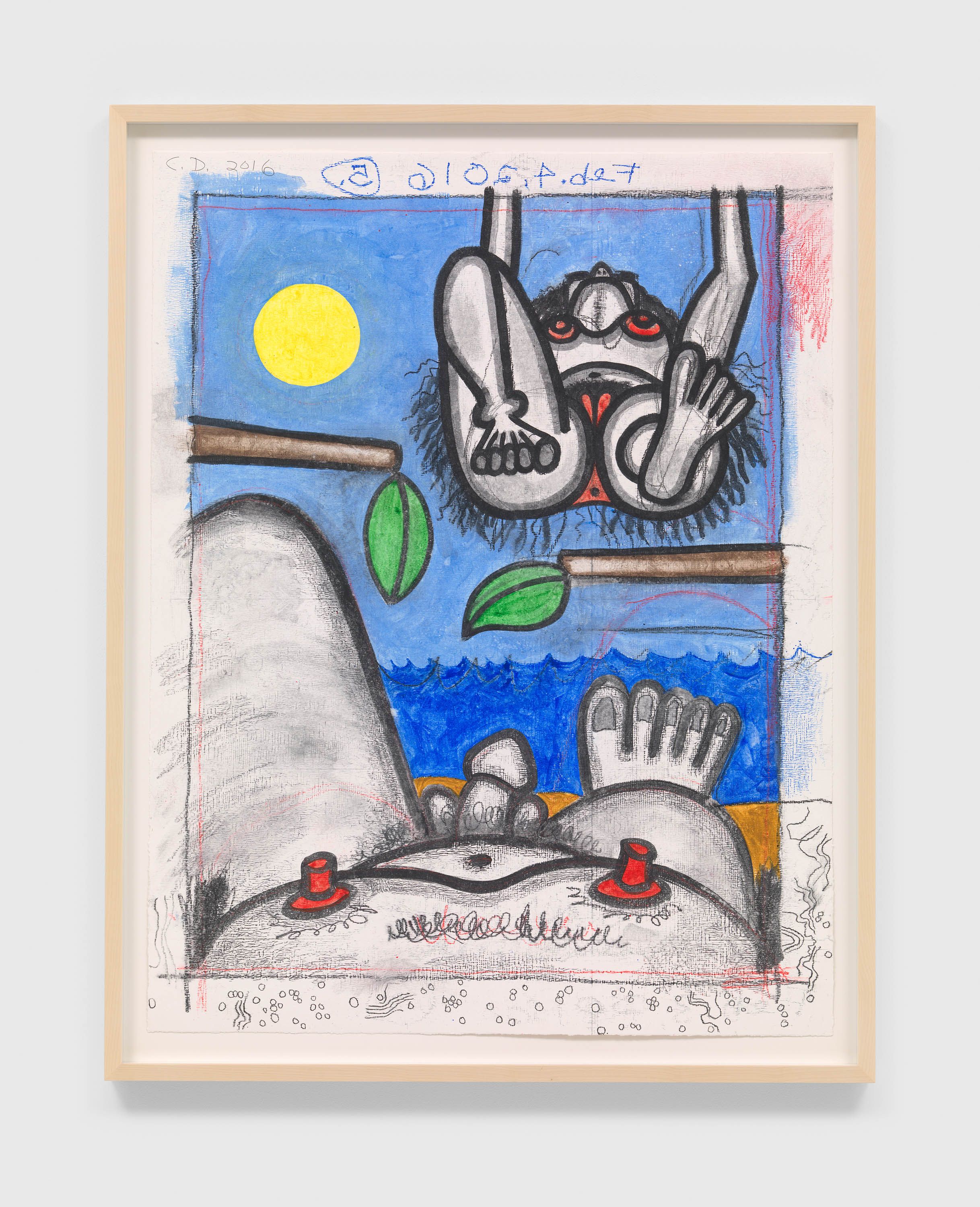 A mixed media artwork by Carroll Dunham, titled Untitled , Feb. 4, 2016 #1, dated 2016.