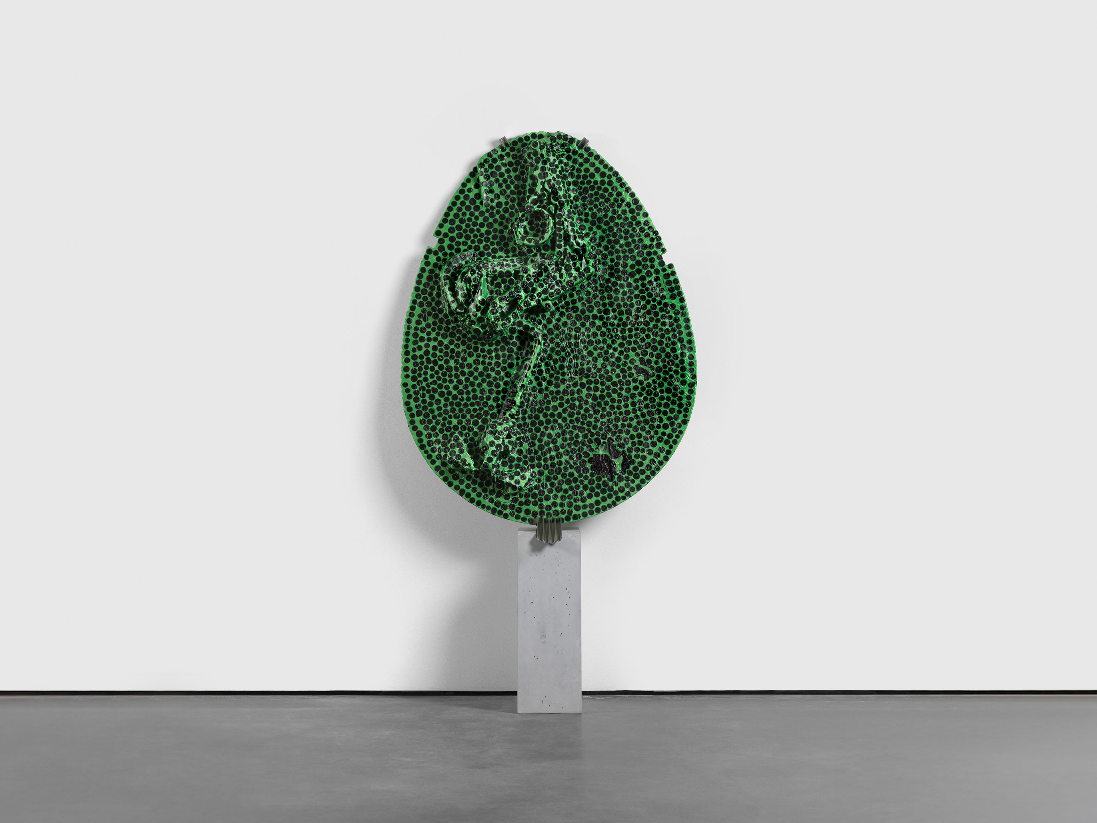 A sculpture by Andra Ursuta, titled Private Dancer (Pesto), dated 2025.