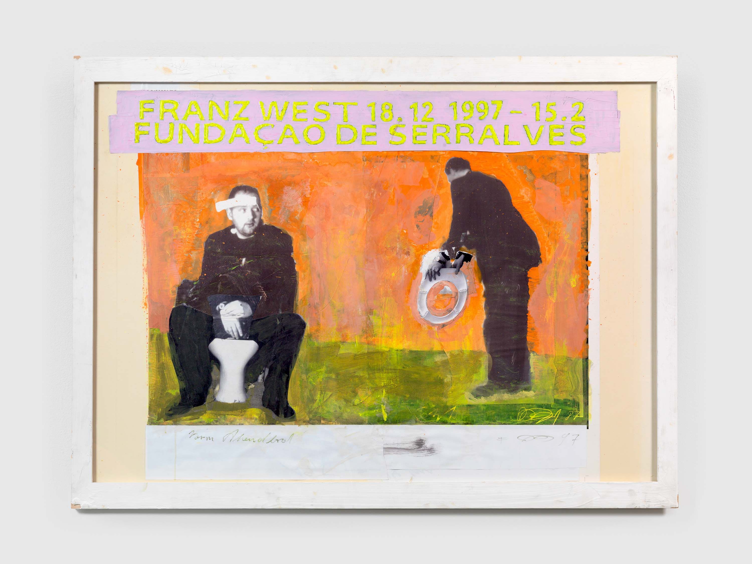 A collage by Franz West, titled Vorm Abendbrot (Before Supper), dated 1997.