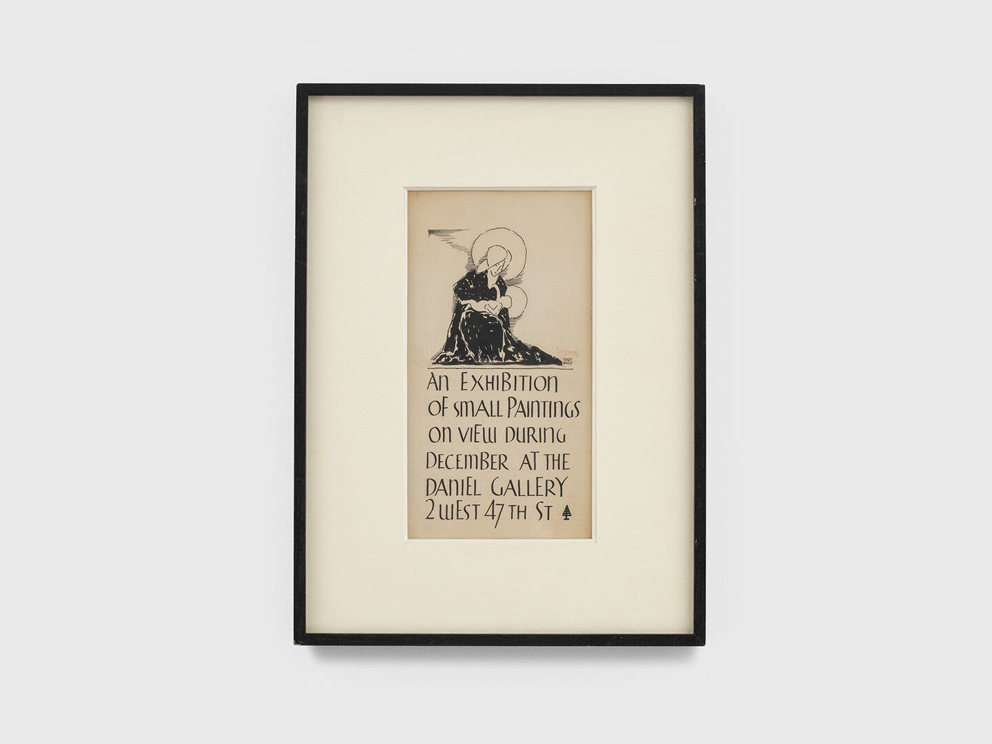 A drawing by Man Ray, titled Exhibition at Daniel Gallery, New York, dated 1915.