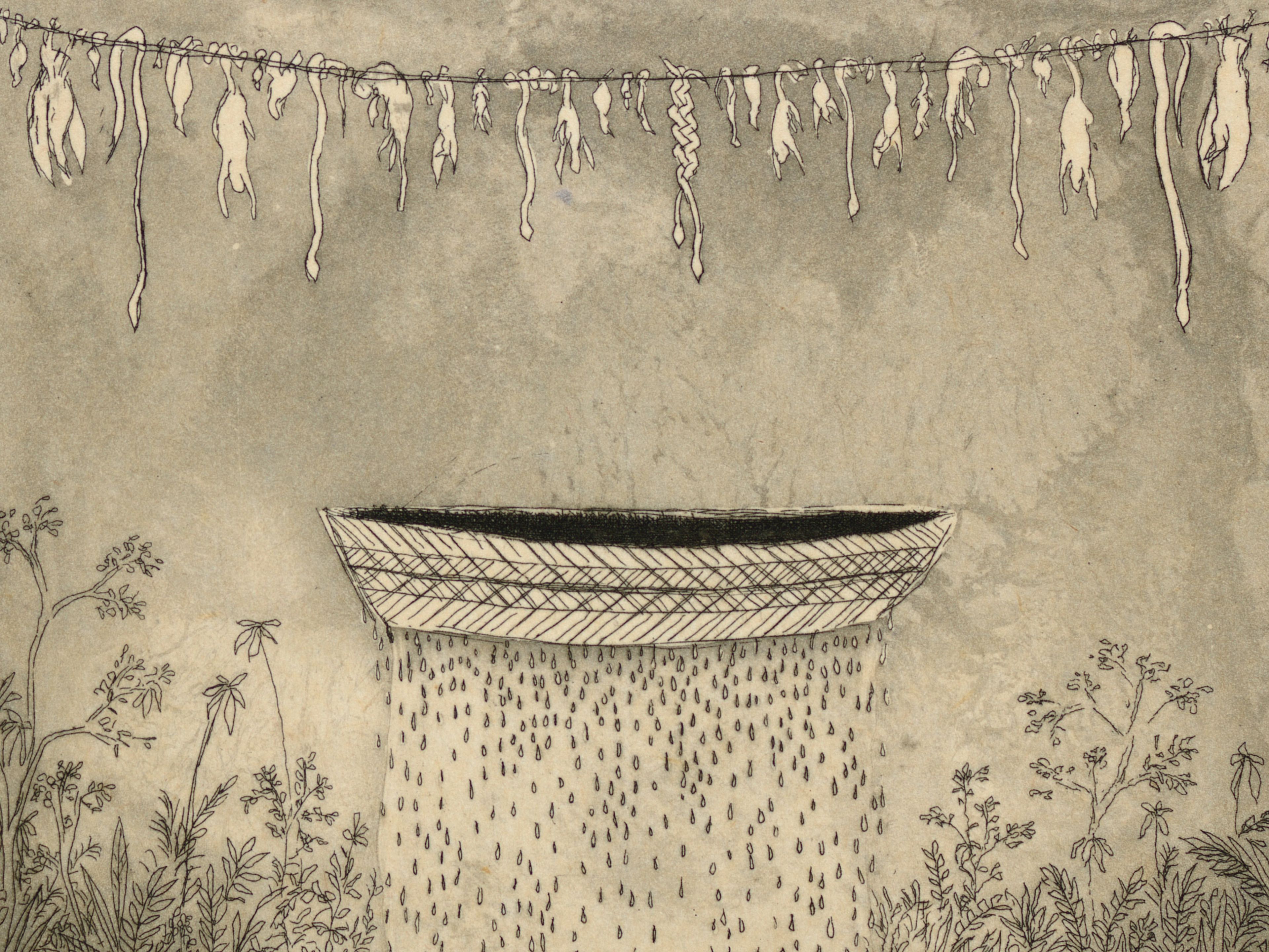 A detail from an untitled print by Lucas Arruda, dated 2023.