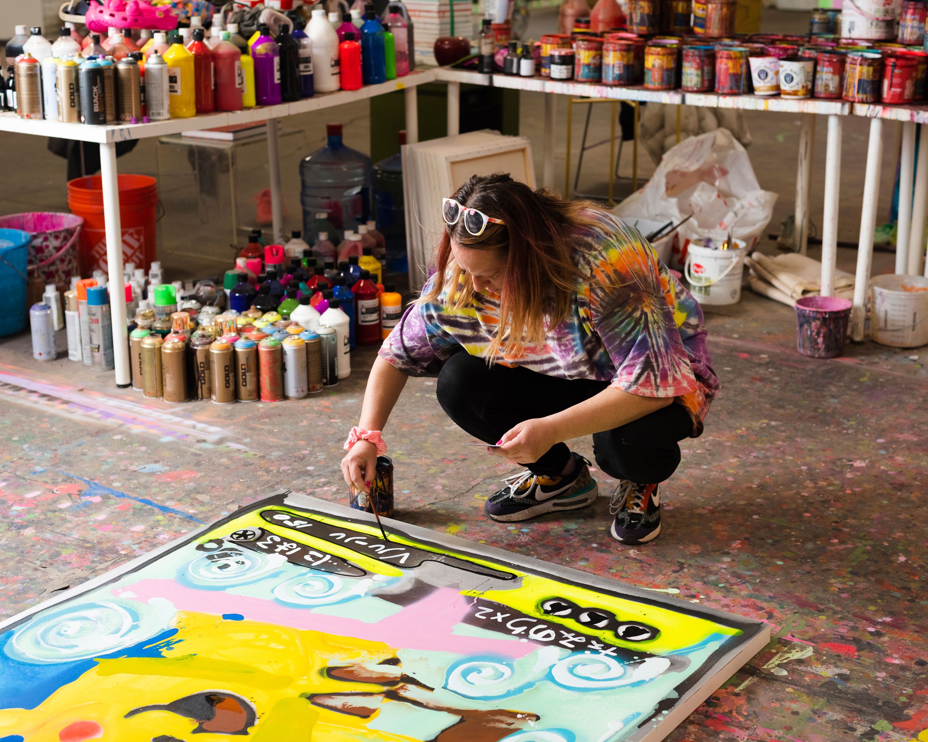 Katherine Bernhardt in her St Louis, Missouri studio