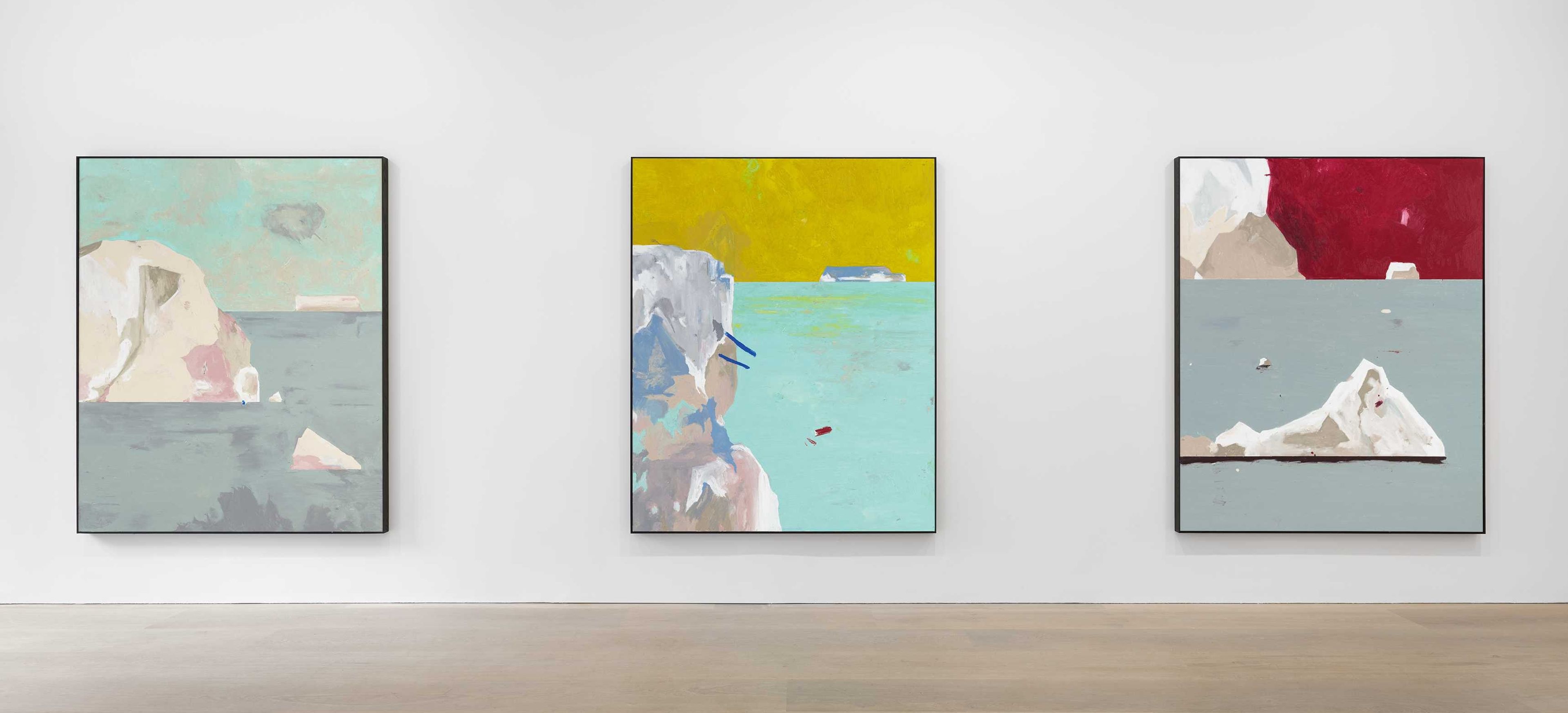 Installation view of the exhibition Harold Ancart: Freeze, at David Zwirner in London, dated 2018.