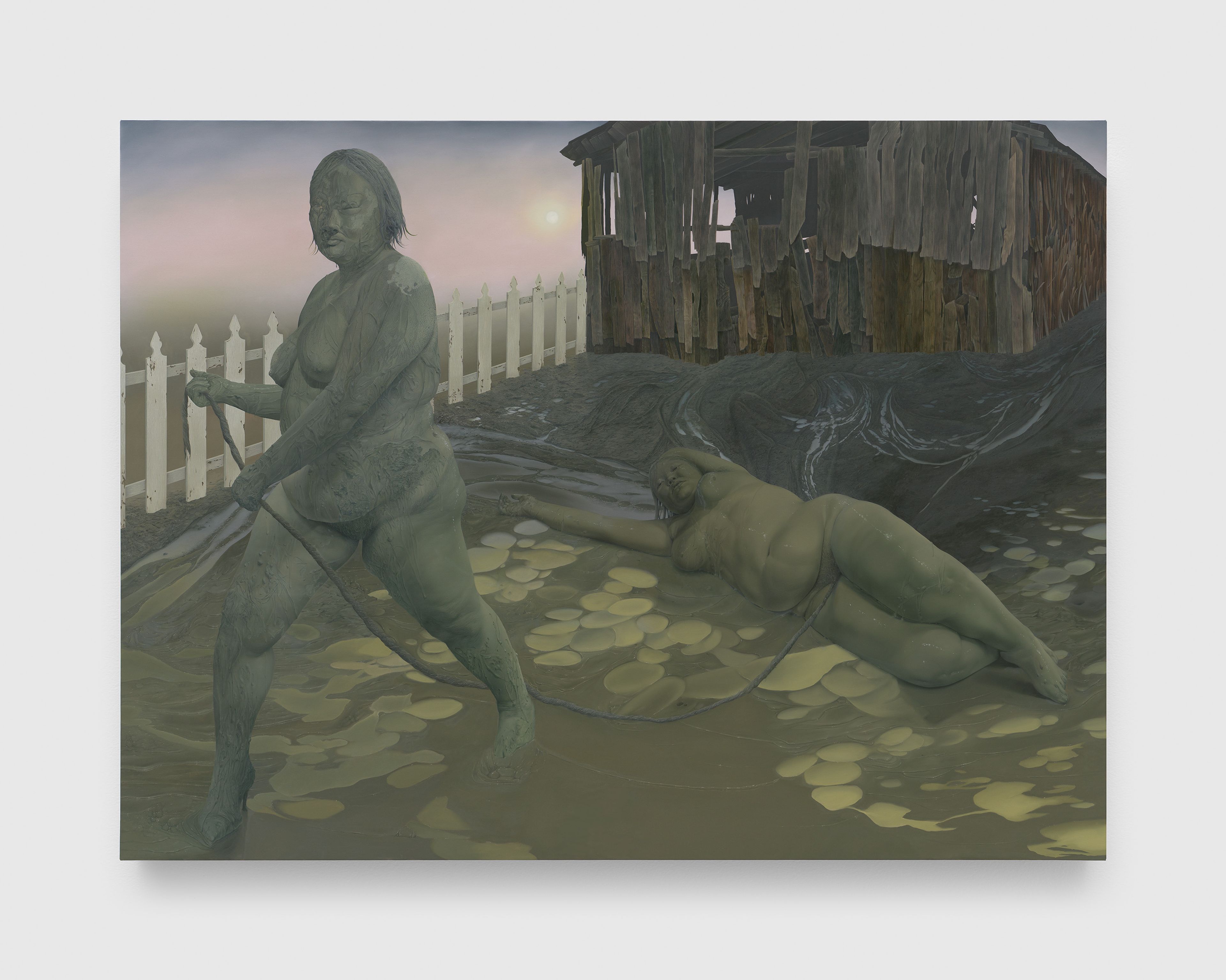 A painting by Sasha Gordon, titled Petrified, dated 2025.