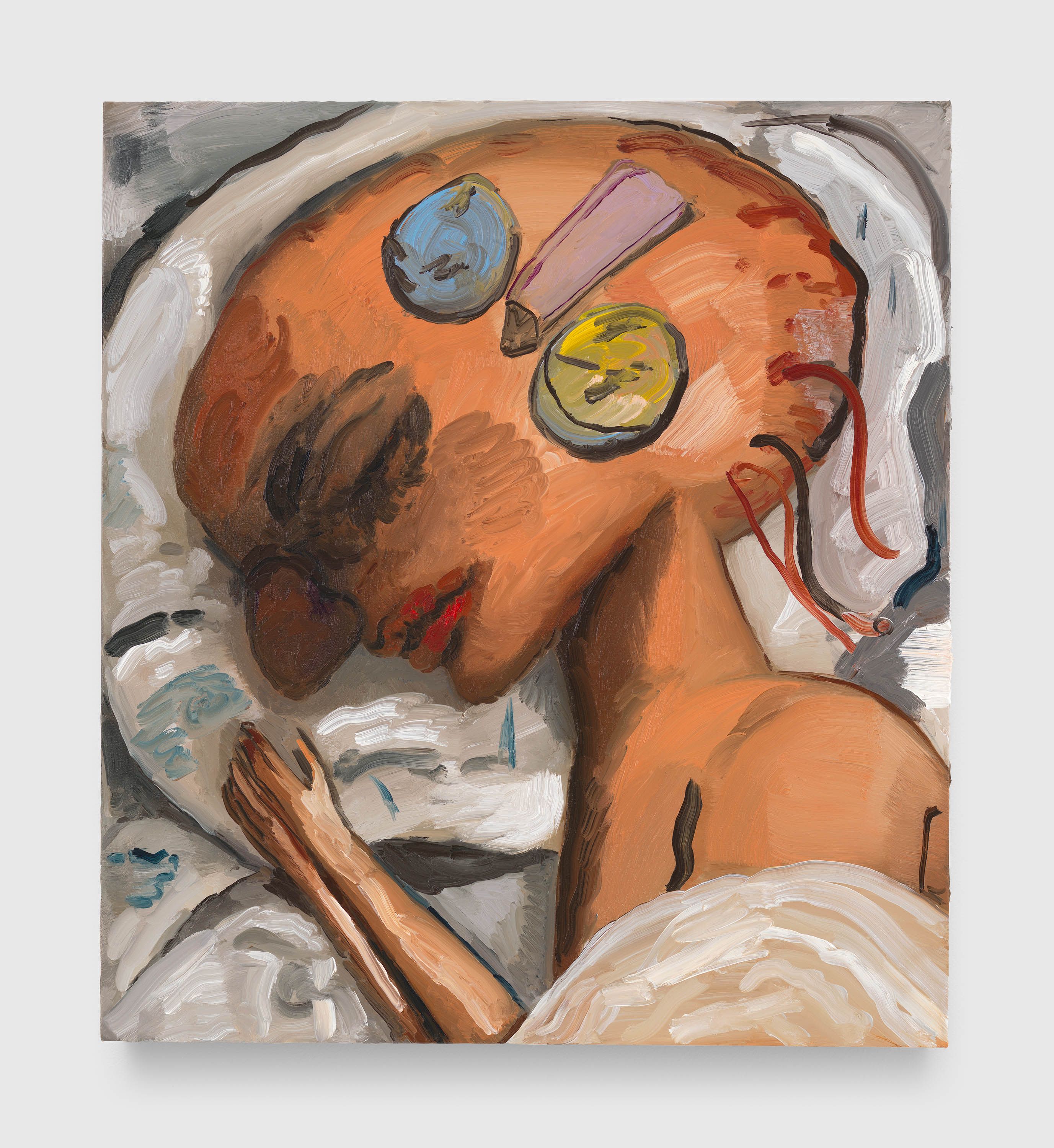 A painting by Dana Schutz, titled Sleeping Head, dated 2023.