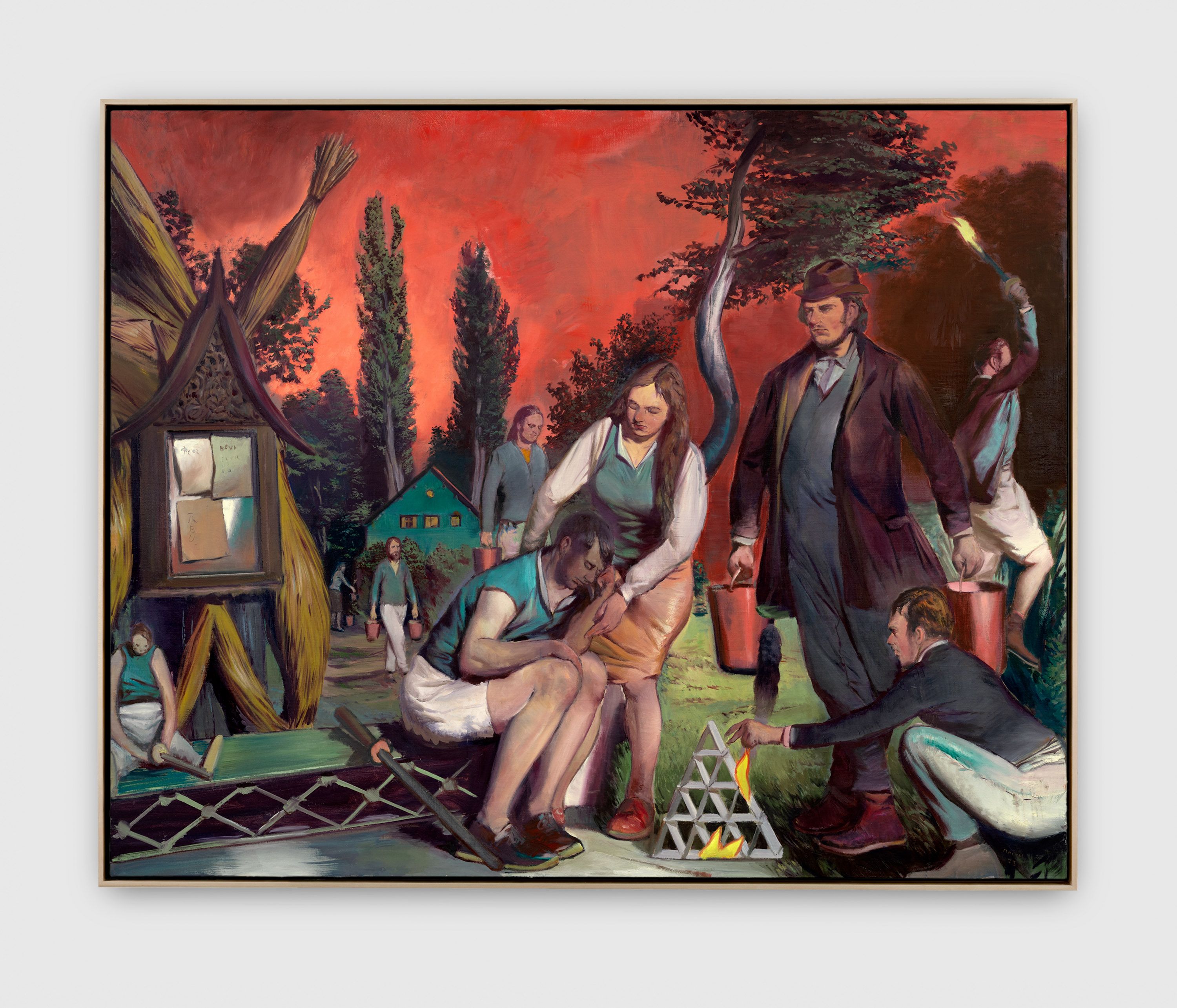 A painting by Neo Rauch, titled Reue, dated 2023.