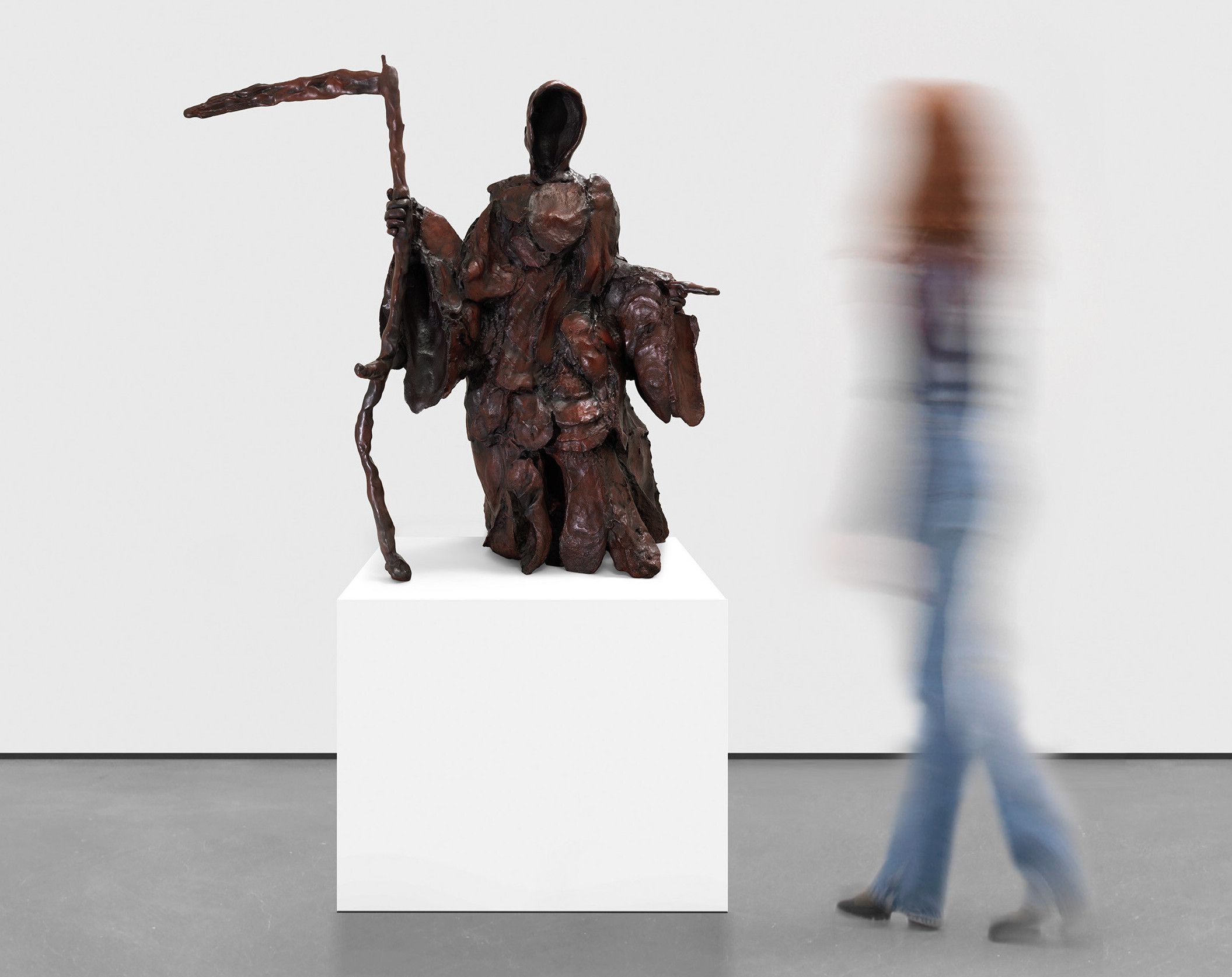 A scale model of the sculpture "Friend," by Josh Smith, dated 2023