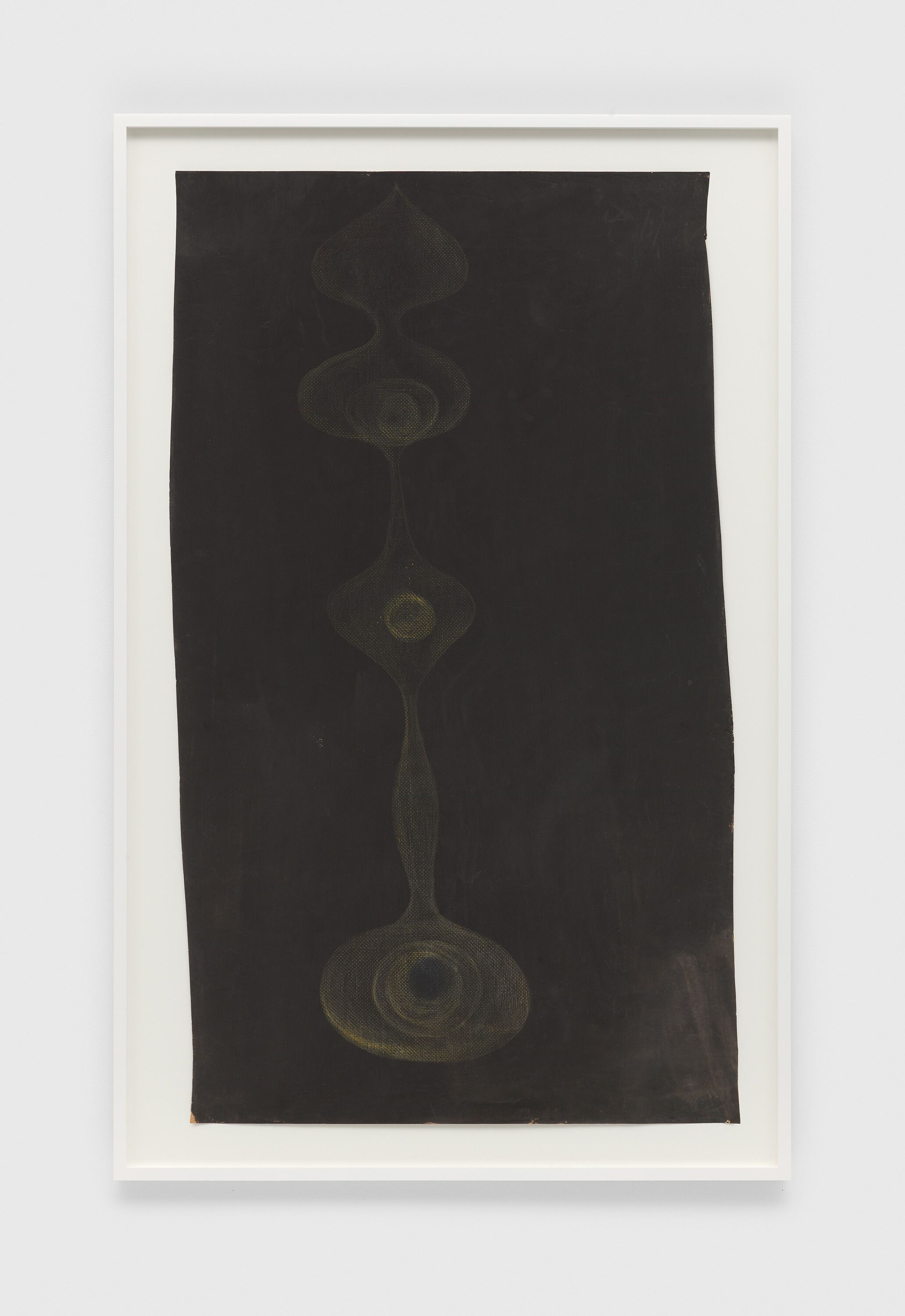 An ink and colored pencil on brown paper artwork by Ruth Asawa, titled Untitled (SD.264, Looped-Wire Five-Lobed Sculpture Drawing), dated 1957.