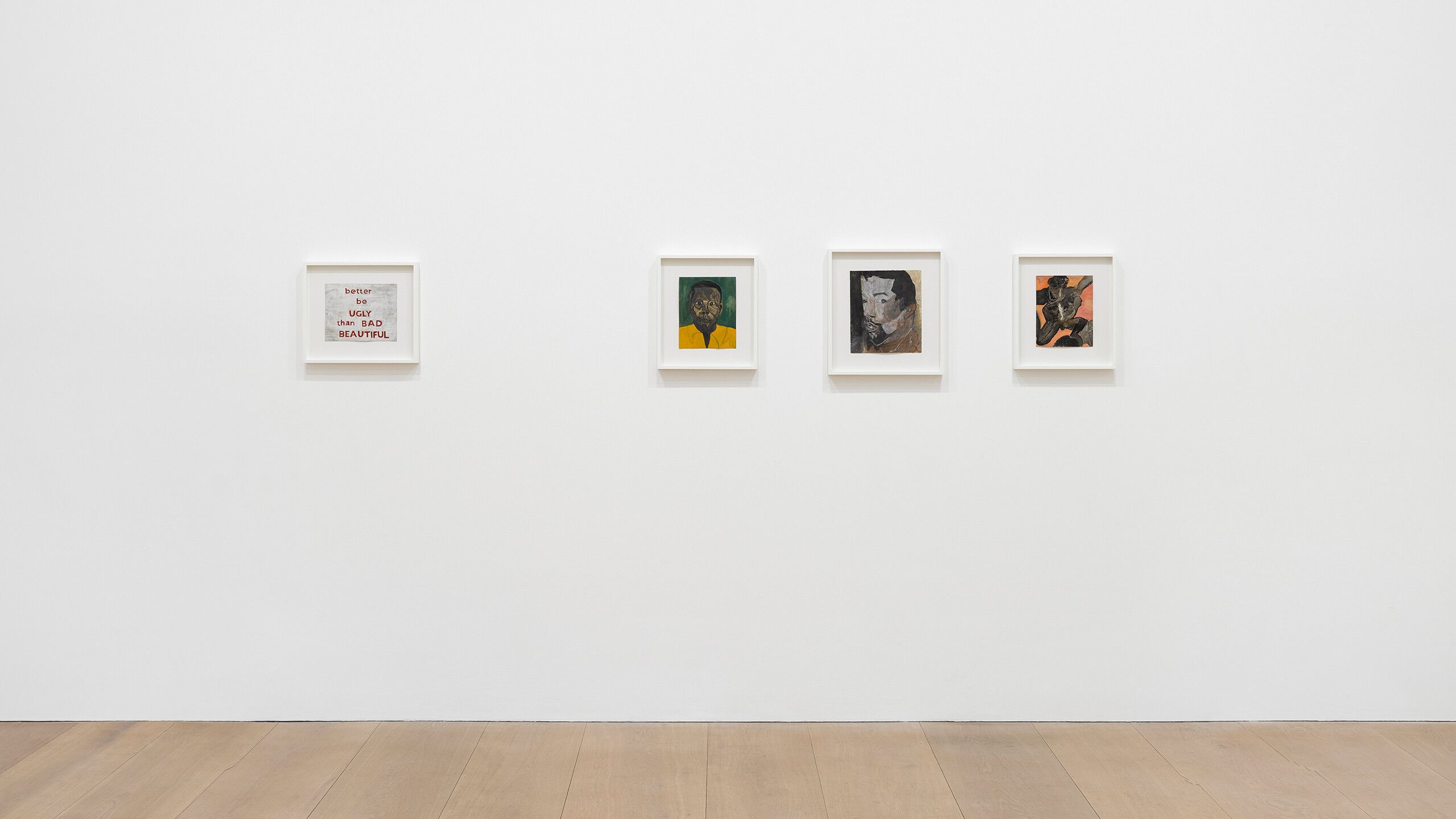 An installation view of an exhibition titled Frank Walter at David Zwirner, London, in 2021.