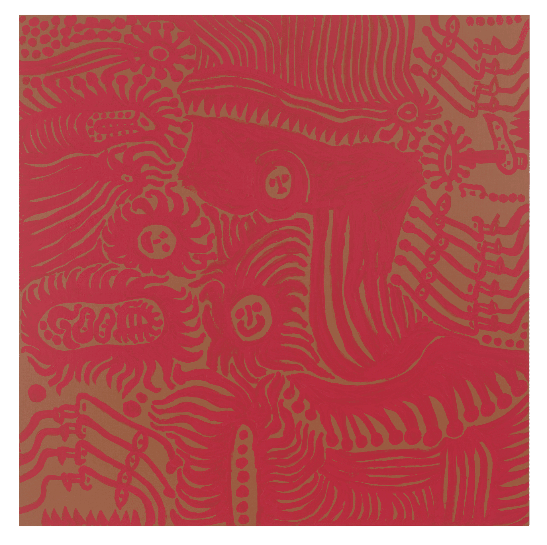 A painting by Yayoi Kusama, titled I Who Have Lost Love, dated 2013.