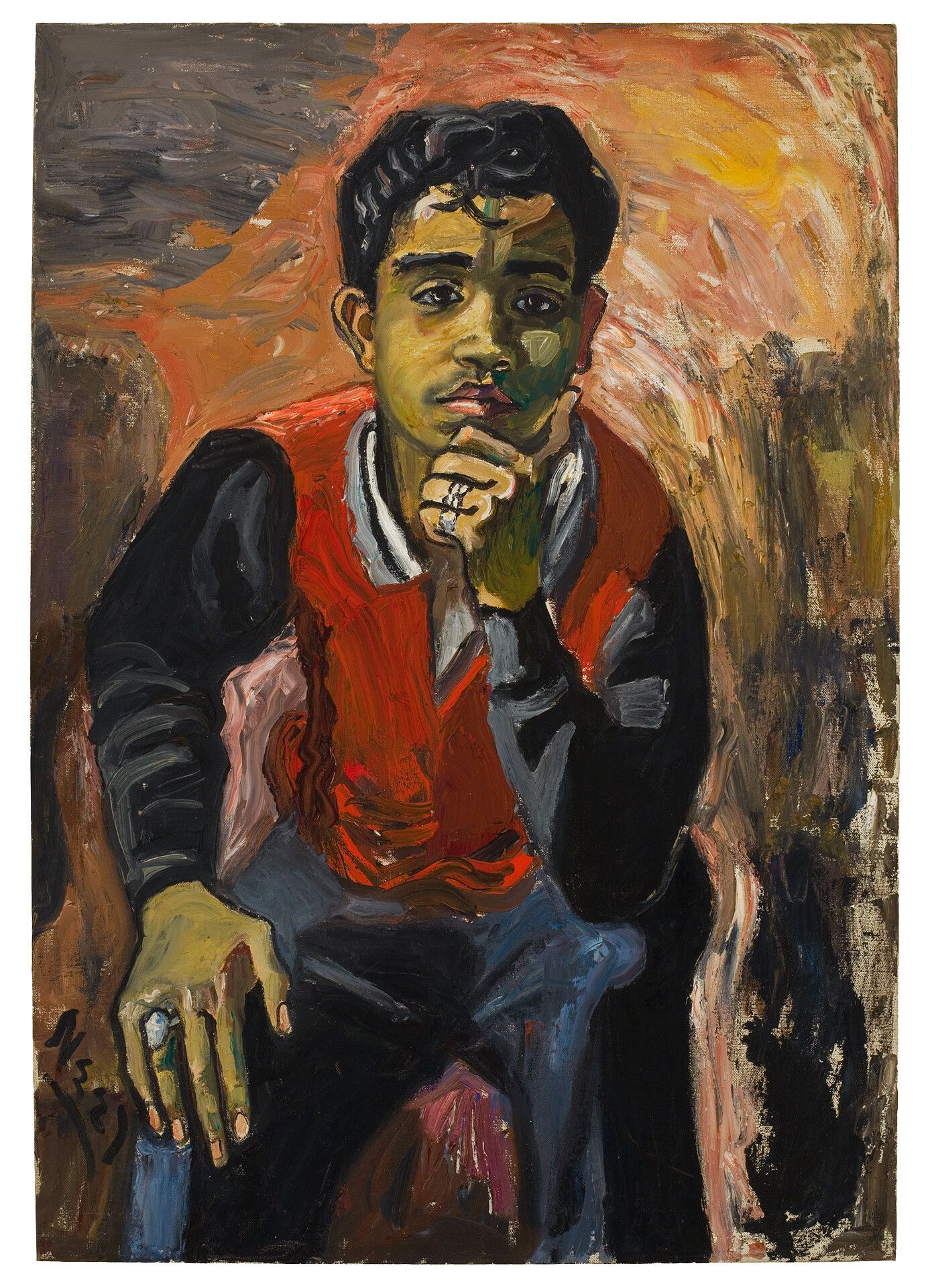 A painting by Alice Neel, titled George Arce, dated 1959. 
