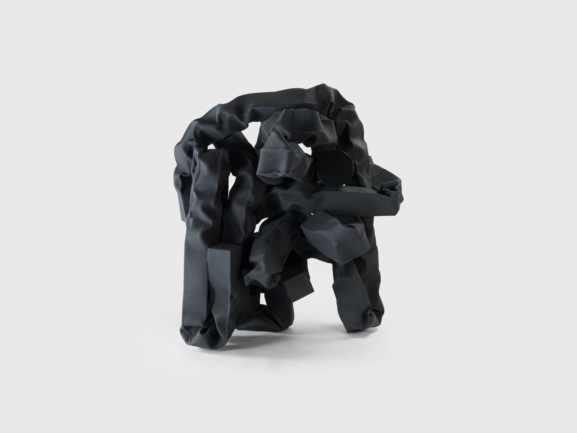 A sculpture by Carol Bove, titled Meteor, dated 2020.