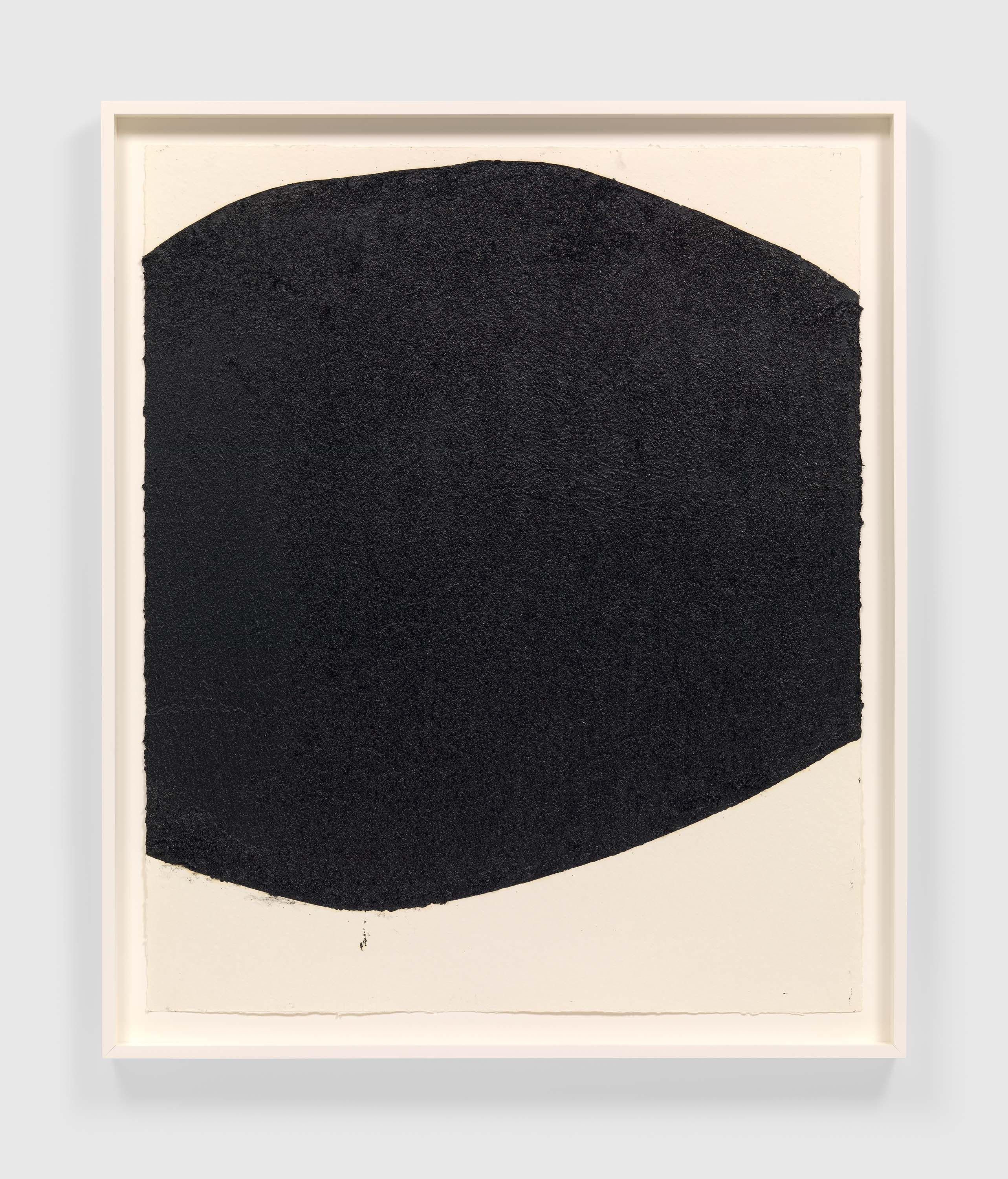 A paintstick, etching ink, and silica on handmade paper artwork by Richard Serra, titled Dark Passage, dated 2020.