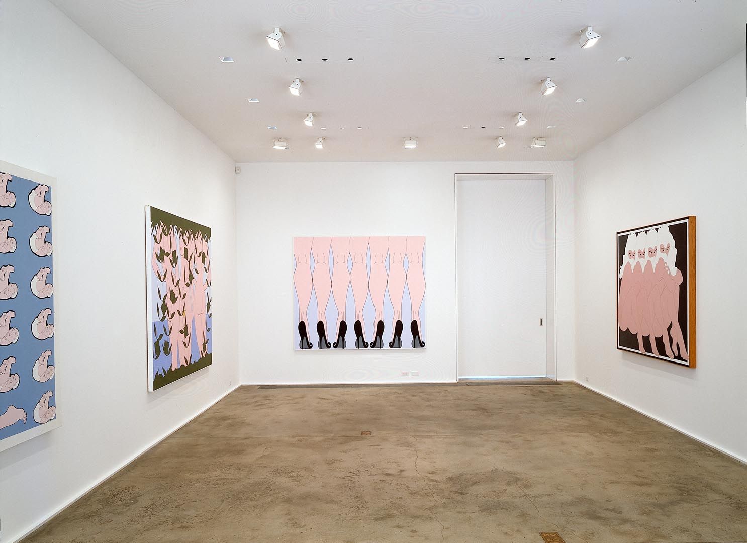 Installation view of the exhibition John Wesley: A Collection, at Zwirner and Wirth in New York, dated 2006.