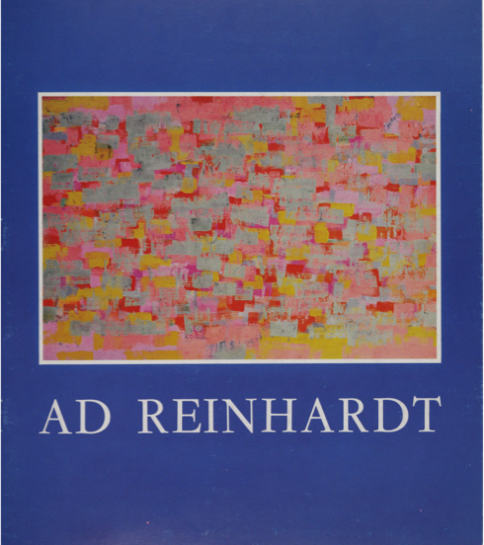 The catalogue for an exhibition titled Ad Reinhardt, at Galleria d'arte L'Isola, in 1985.