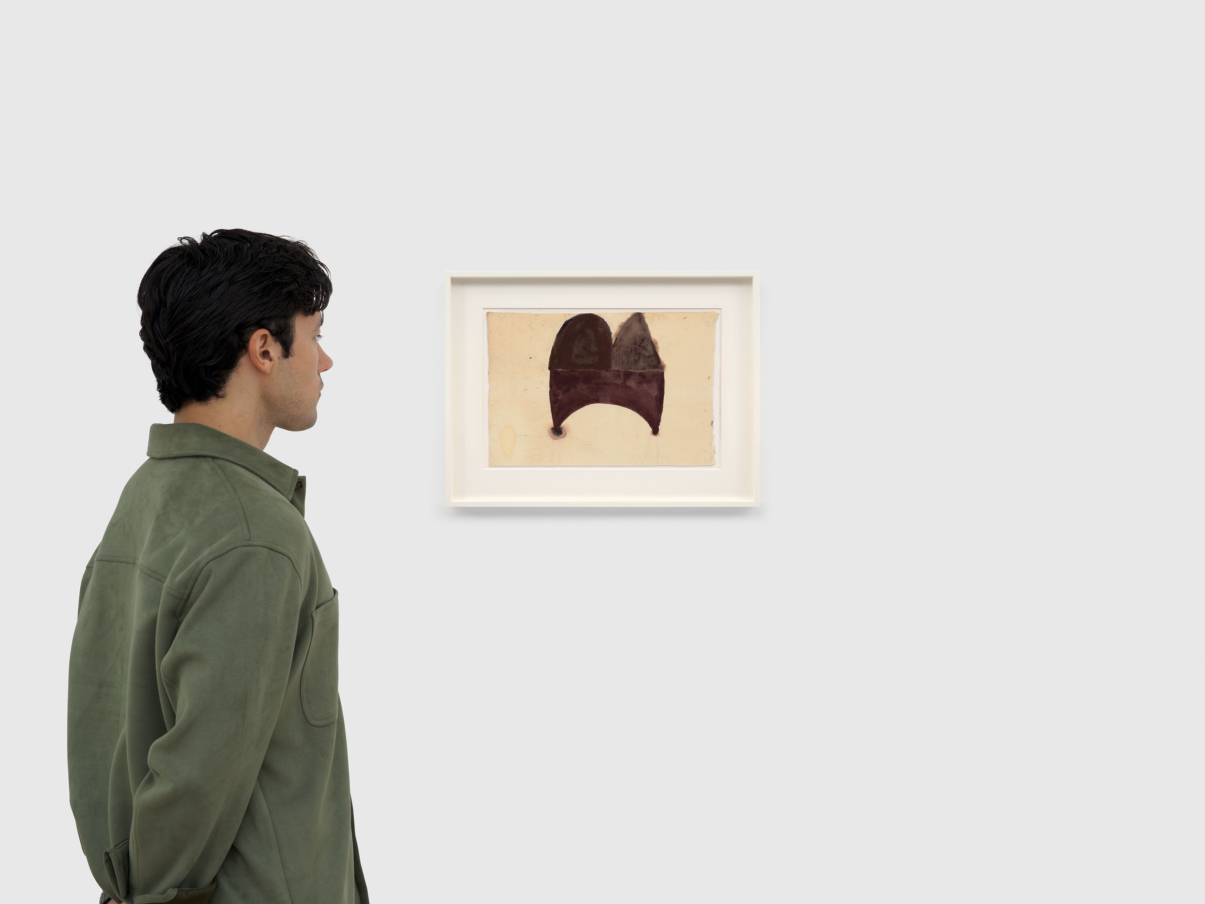 A work on paper by Suzan Frecon, titled cathedral haematites, dated 2020.