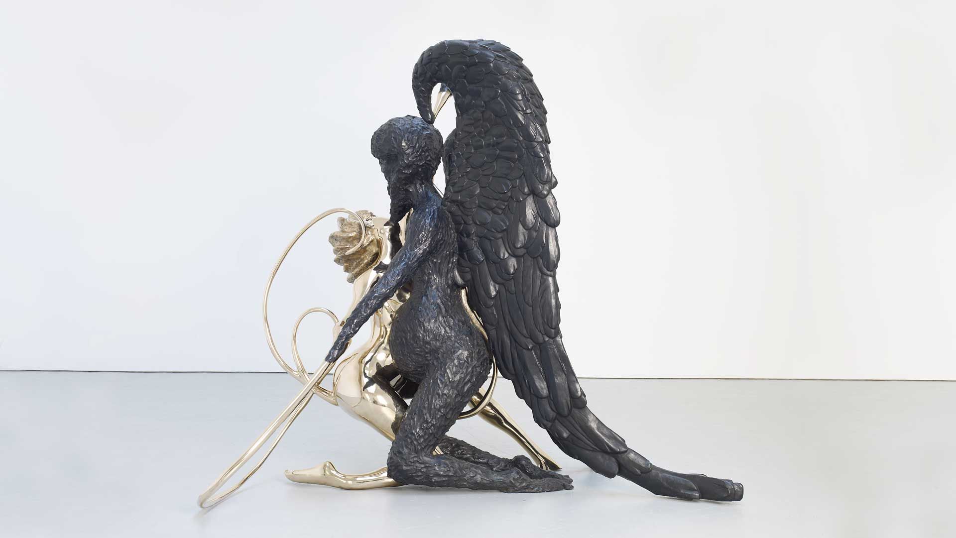 A bronze sculpture by Chris Ofili, titled Annunciation, dated 2006.