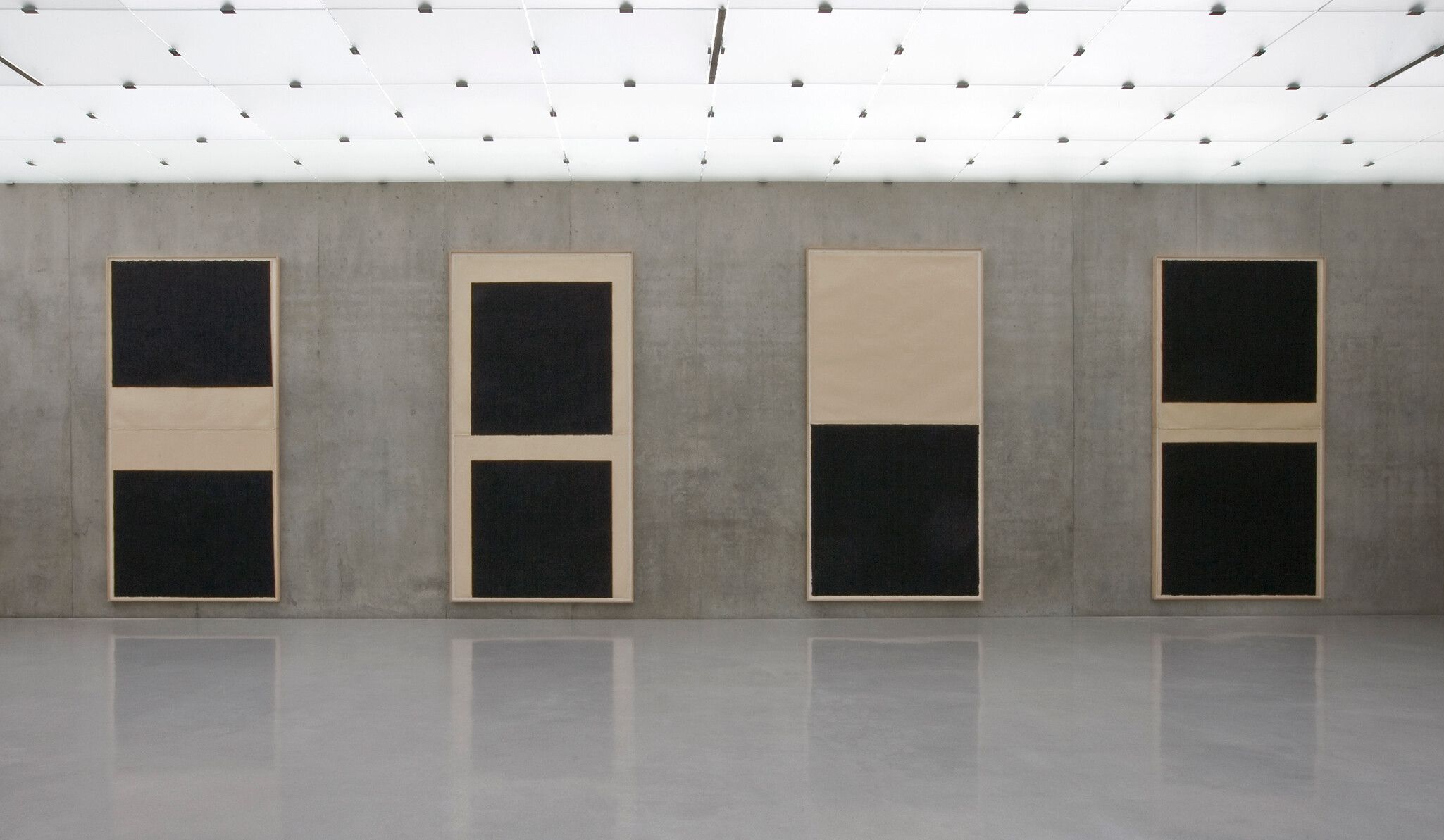 An installation view of the exhibition, Richard Serra Drawings: Work Comes Out of Work, at Kunsthaus Bregenz, dated 2008