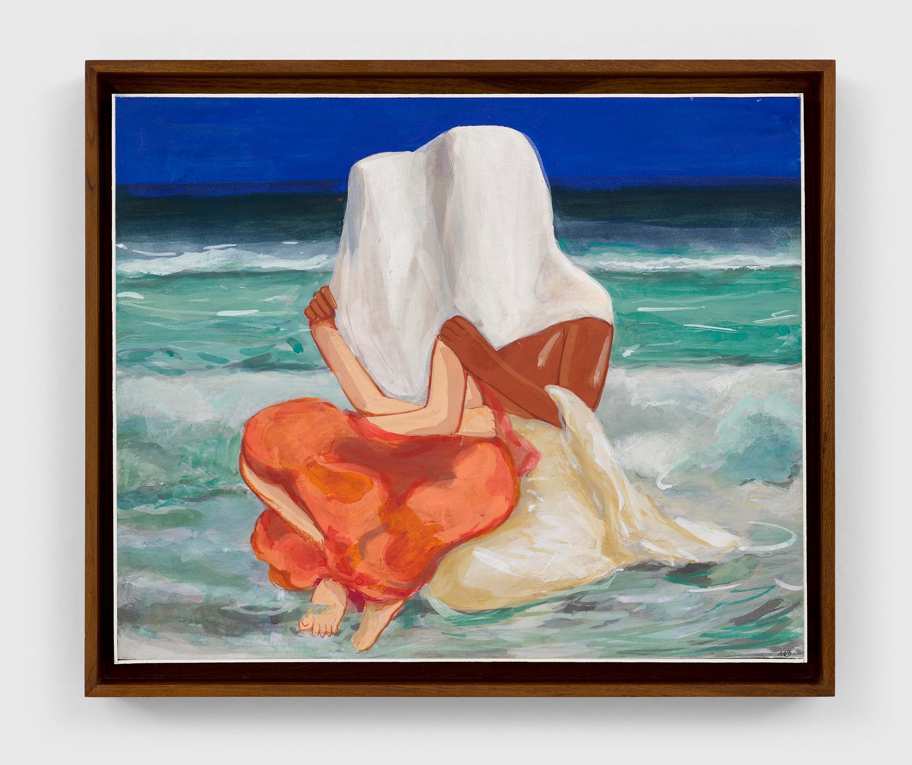 A casein on board painting by Mahesh Baliga, titled Transfer, dated 2022.
