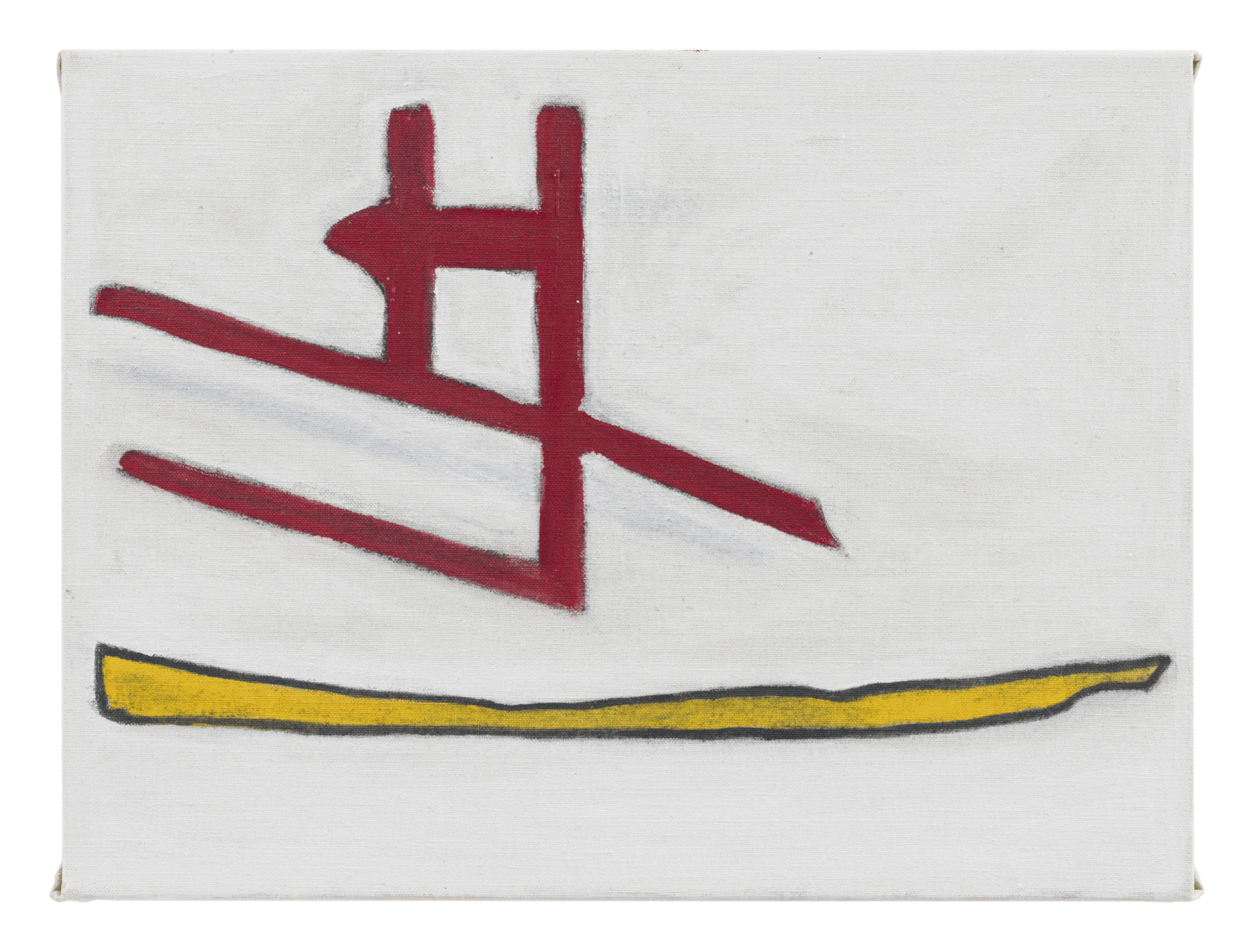 An oil painting on canvas by Raoul De Keyser, titled Maquette for Construct, dated 2007.