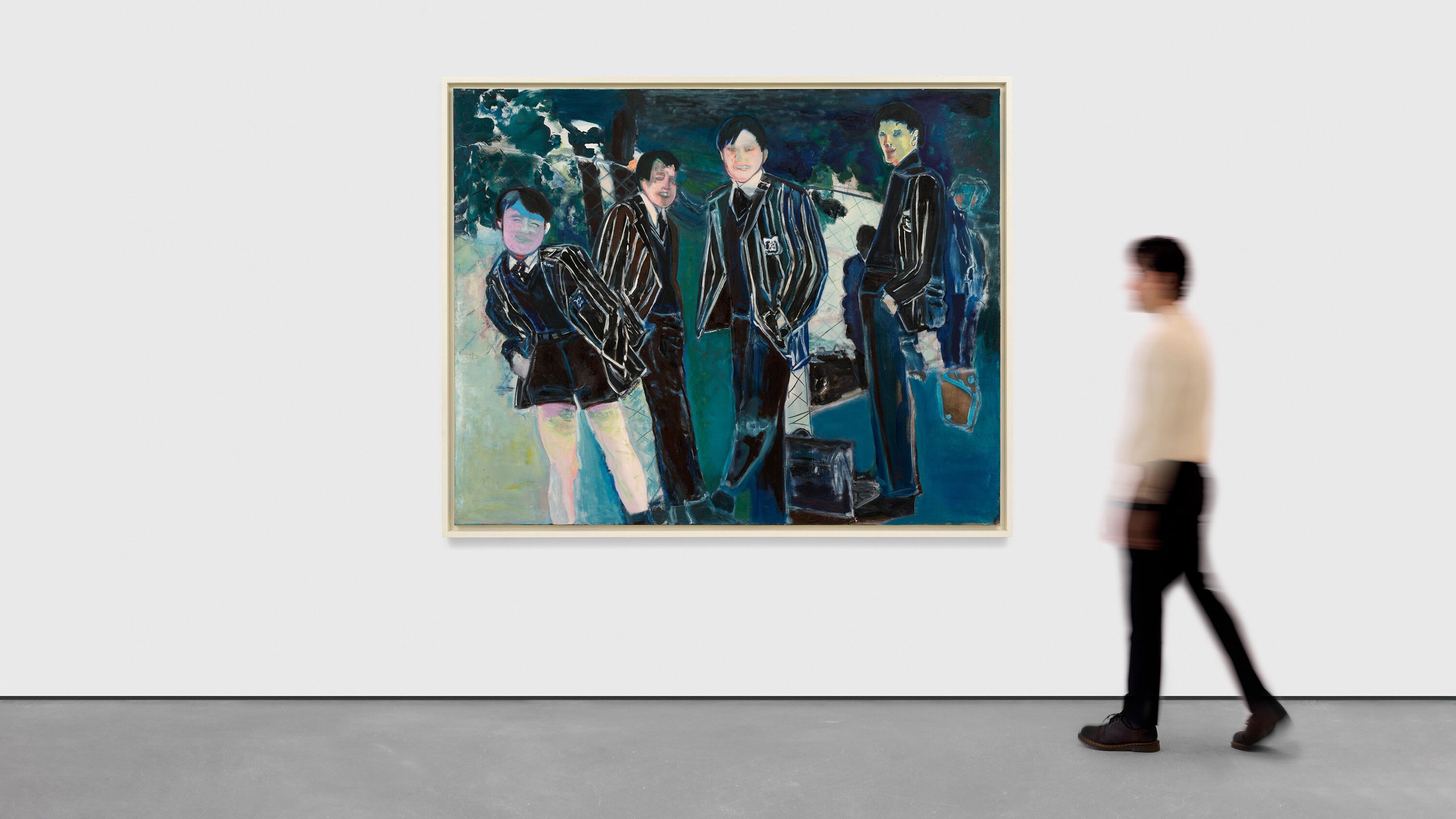 A scale shot of an artwork by Marlene Dumas titled The Schoolboys, dated 1986-1987