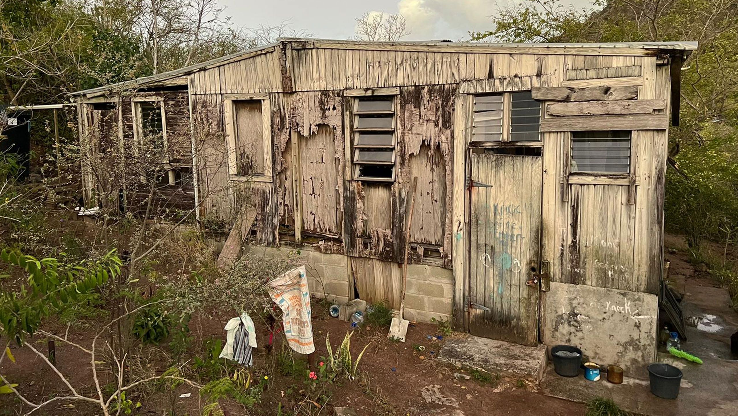 A photograph of Frank Walter’s home and studio on Bailey Hill in Antigua, dated 2022.