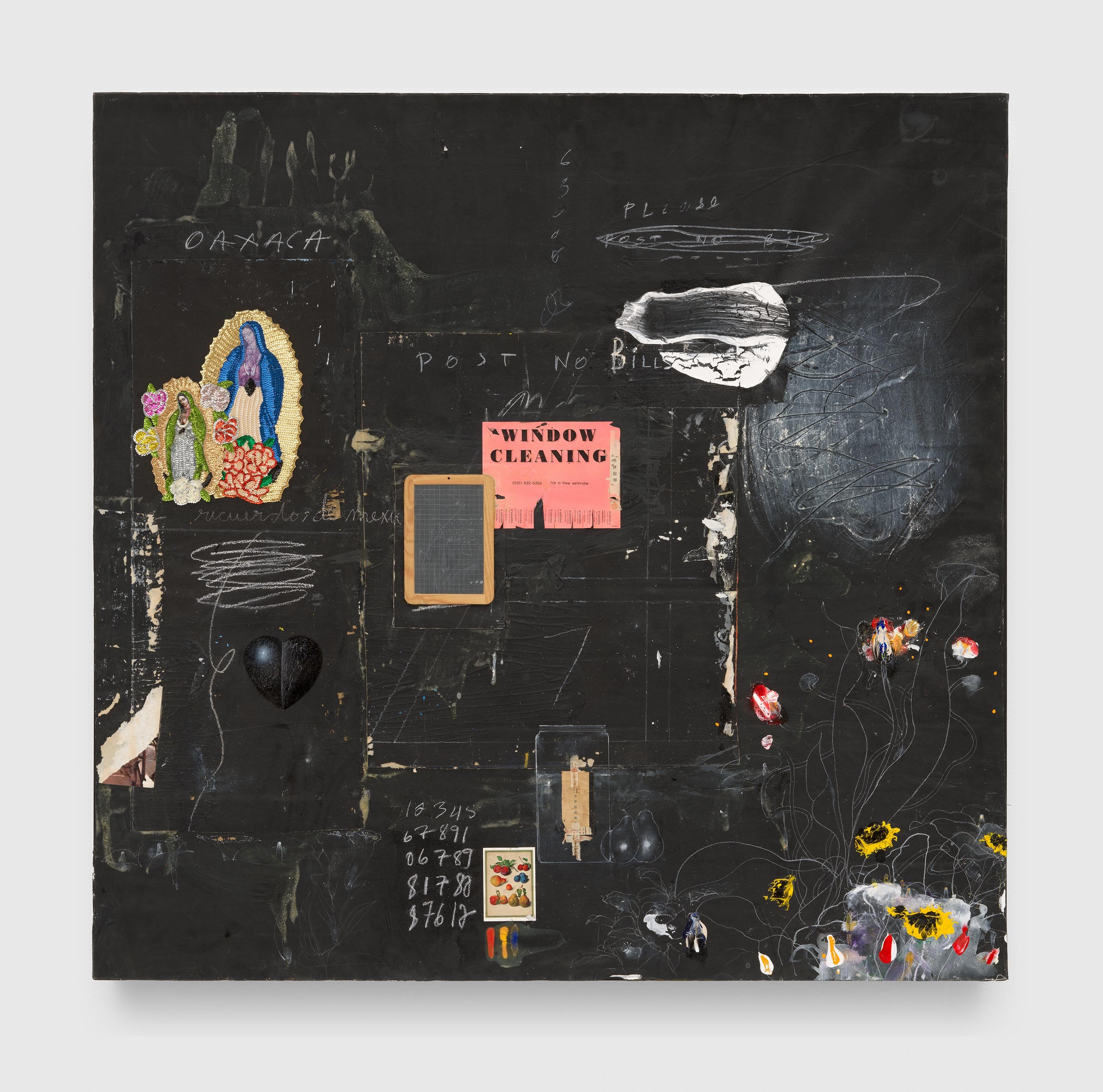 A painting by Raymond Saunders, titled Flowers from a Black Garden no. 51, dated 1993.