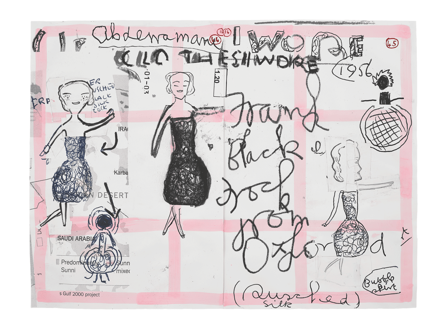 A print by Rose Wylie, titled Clothes I Wore #16, dated 2019
