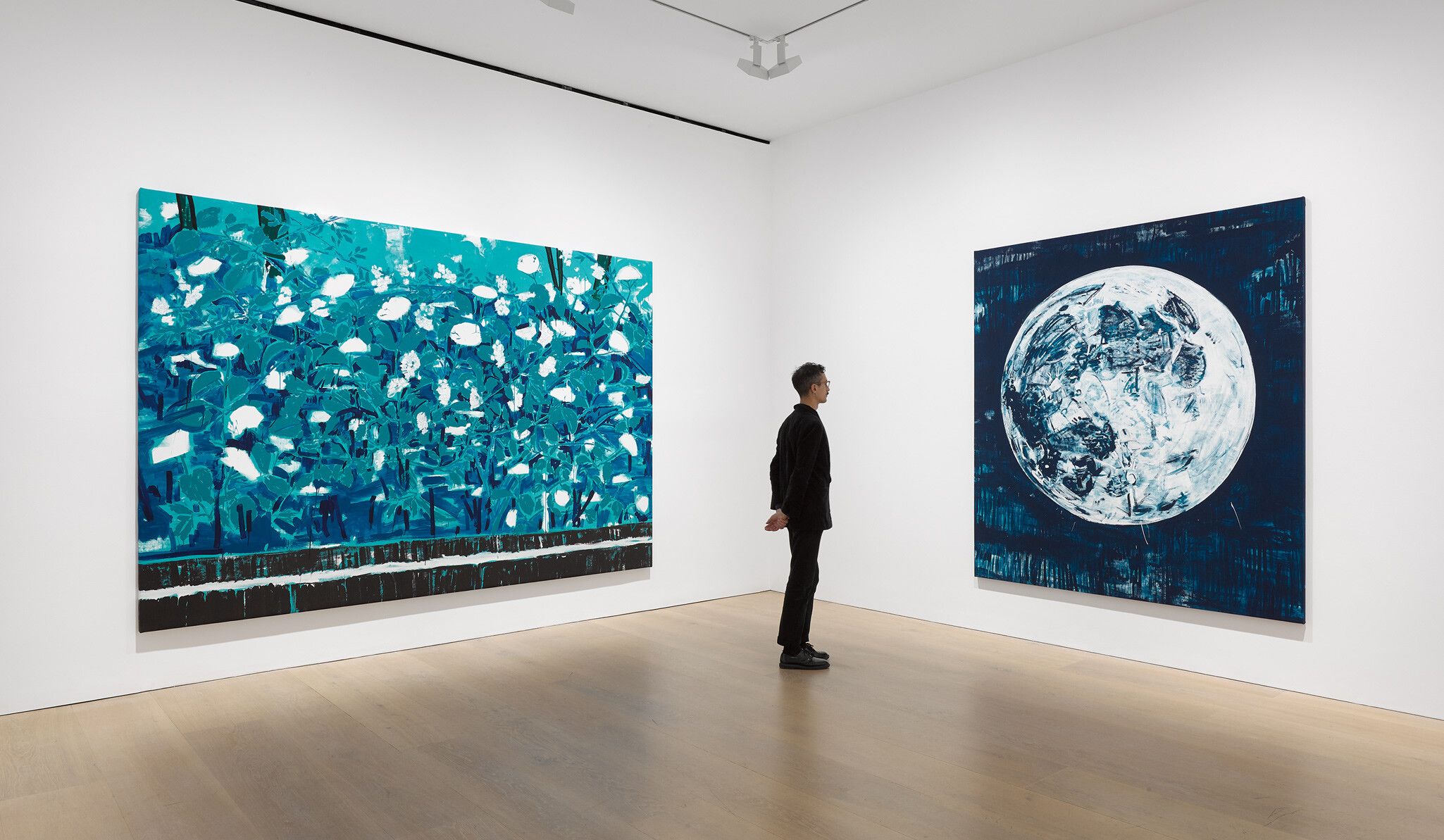 An installation view of an exhibition titled Cy Gavin at David Zwirner, London, in 2021.