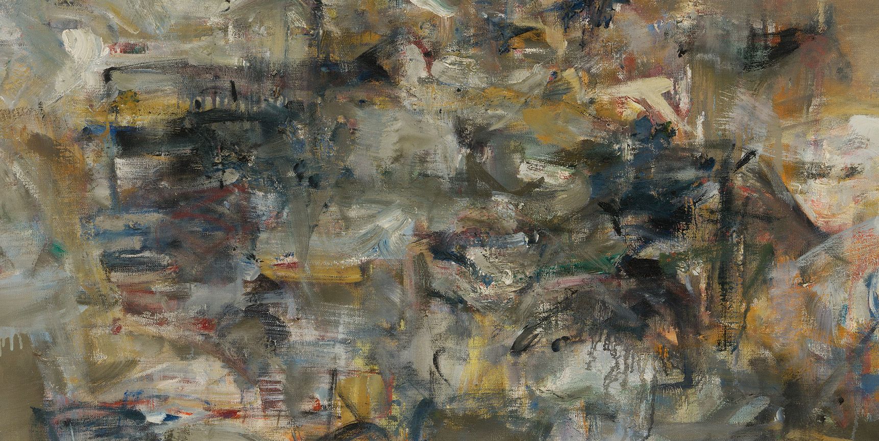 A detail from a painting by Joan Mitchell, called Untitled (Number 12), dated c. 1953.