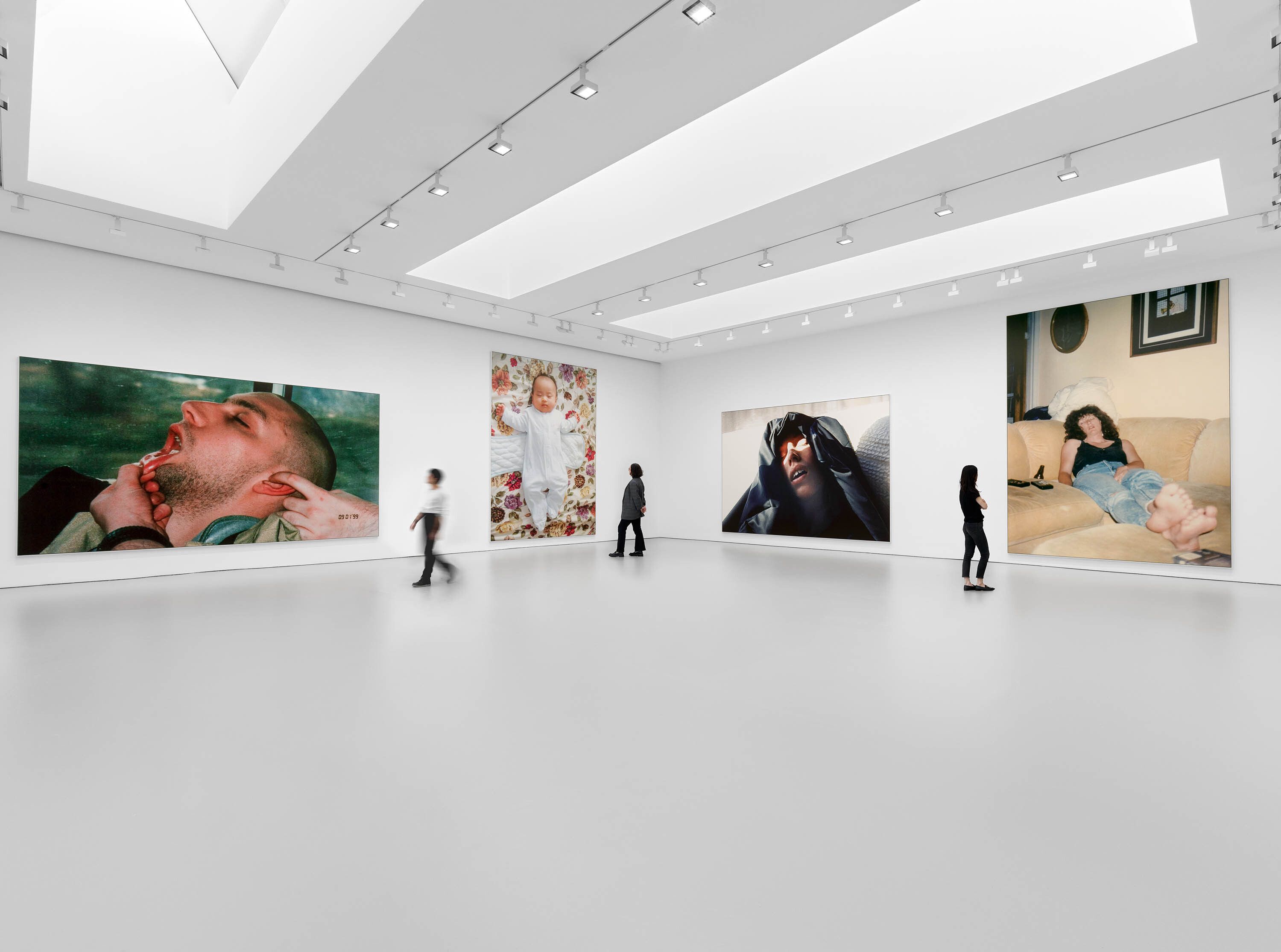 An installation view of the exhibition, Steven Shearer: Profaned Travelers, at David Zwirner in New York, dated 2024