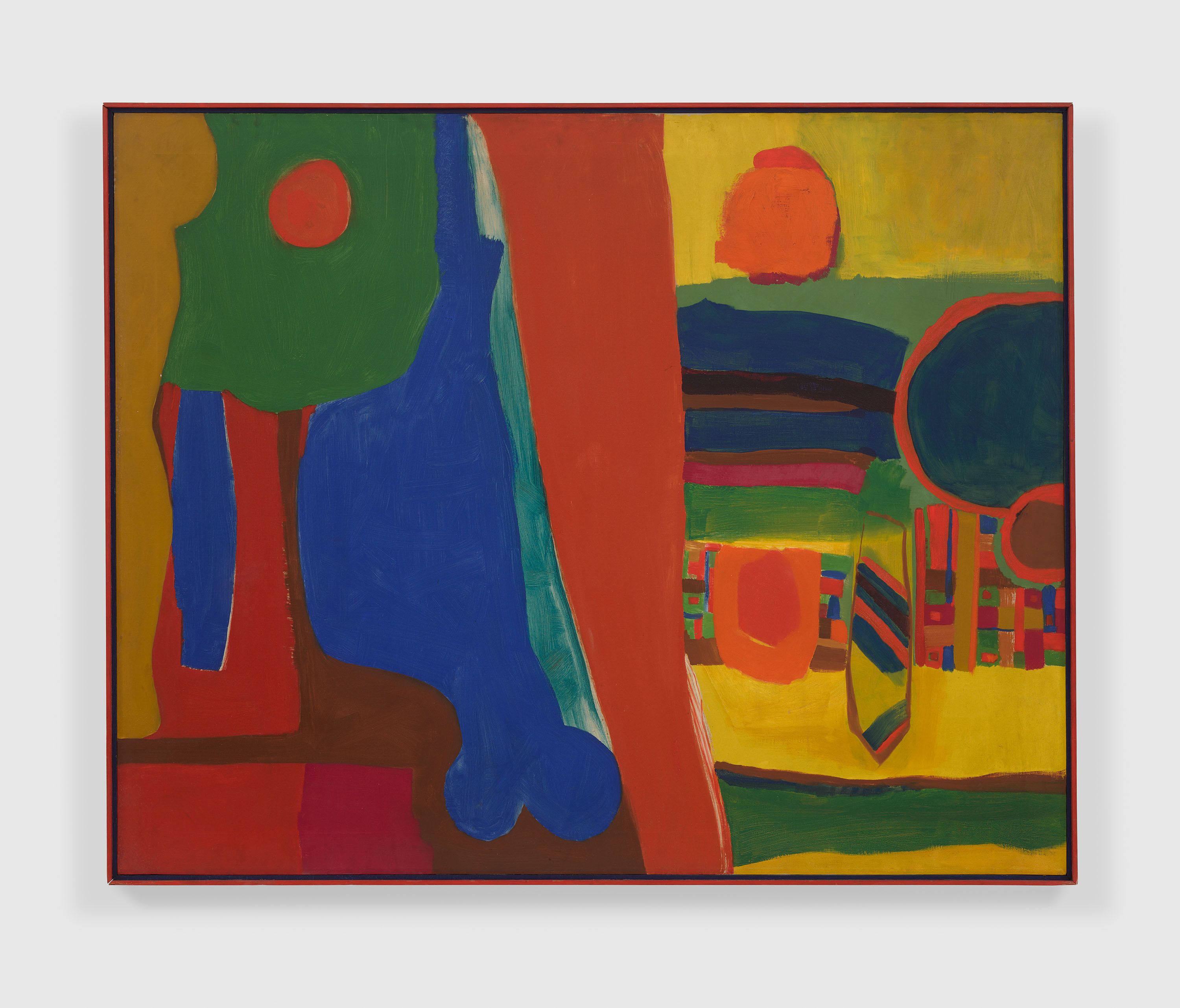 A painting by Emma Amos, titled Blue Balls, dated 1964.