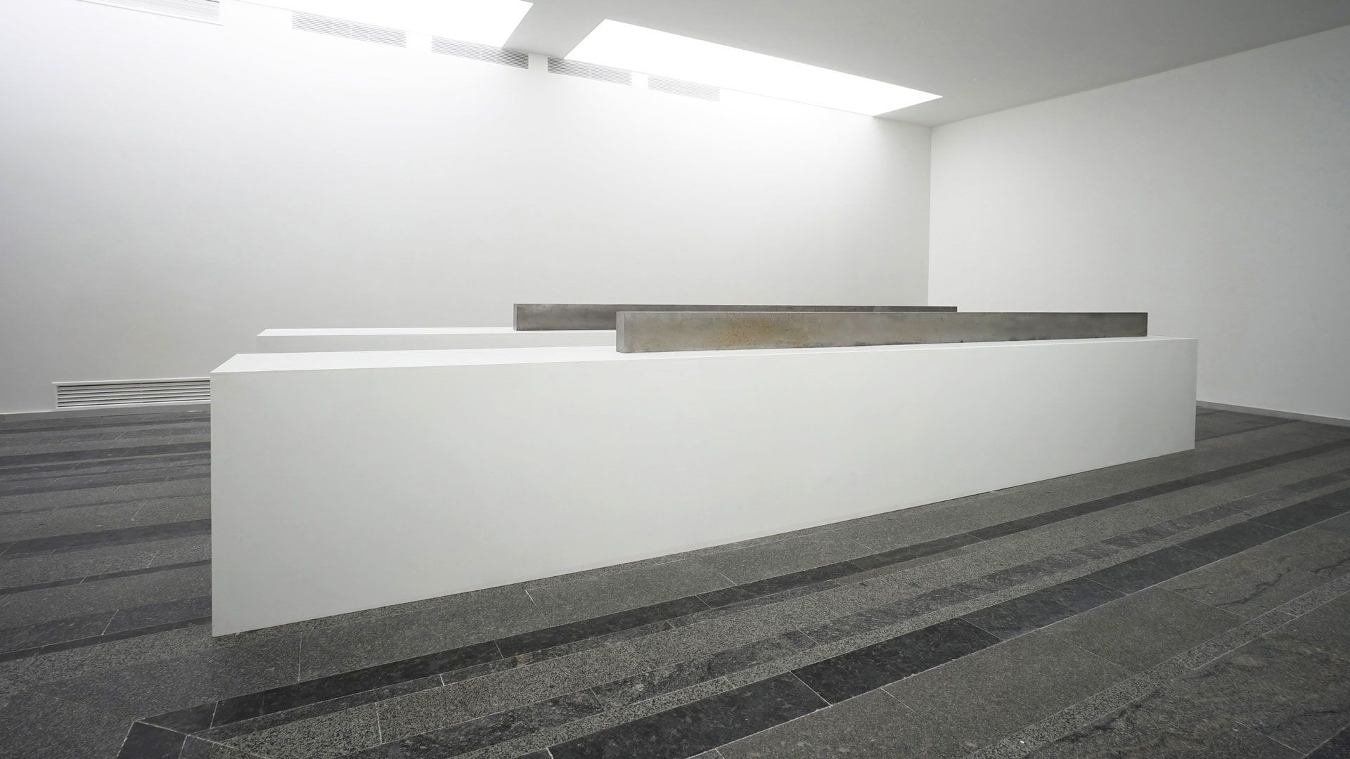An installation view featuring works by Daniel Turner