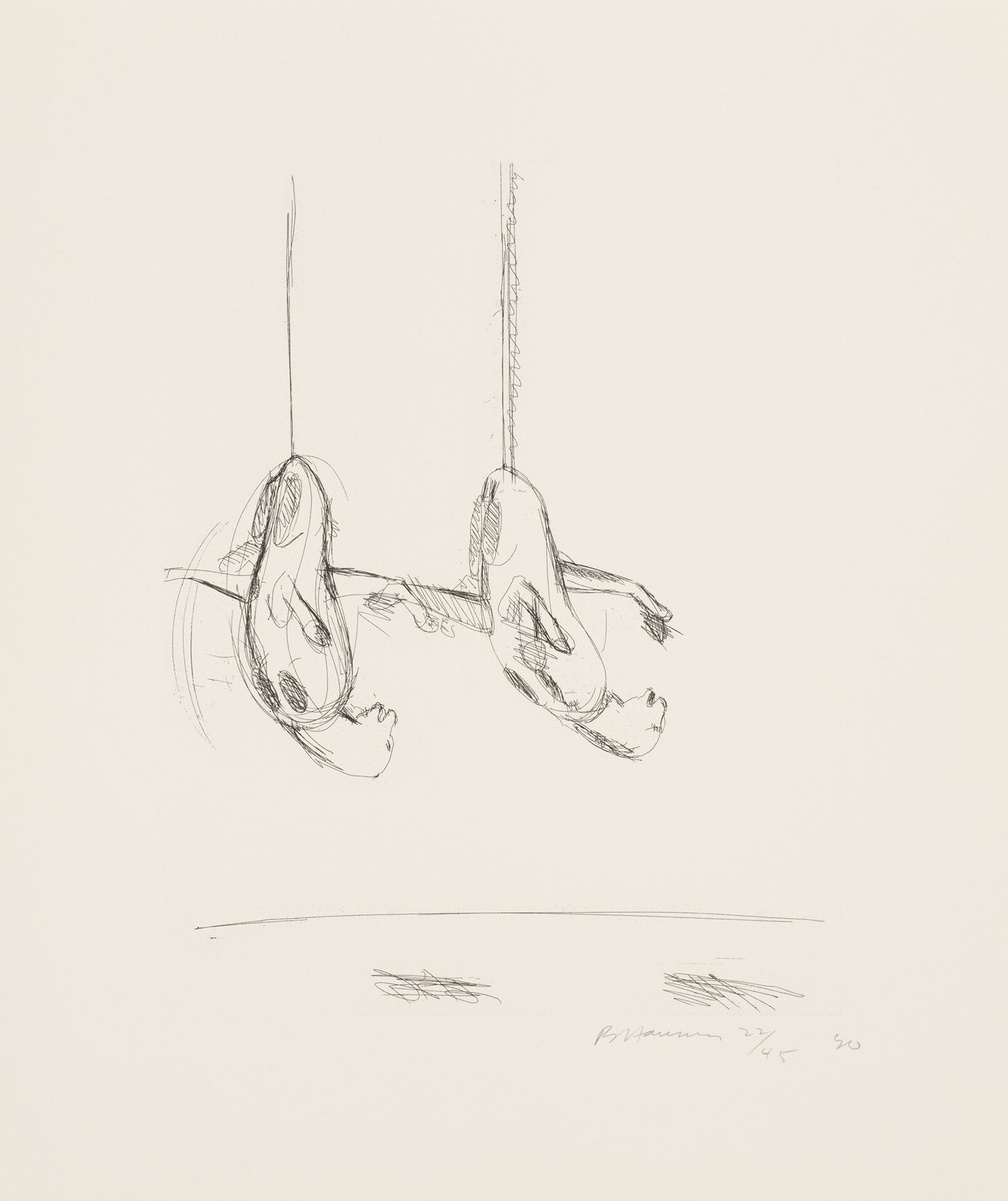 An untitled work on paper by Bruce Nauman dated 1989-1990