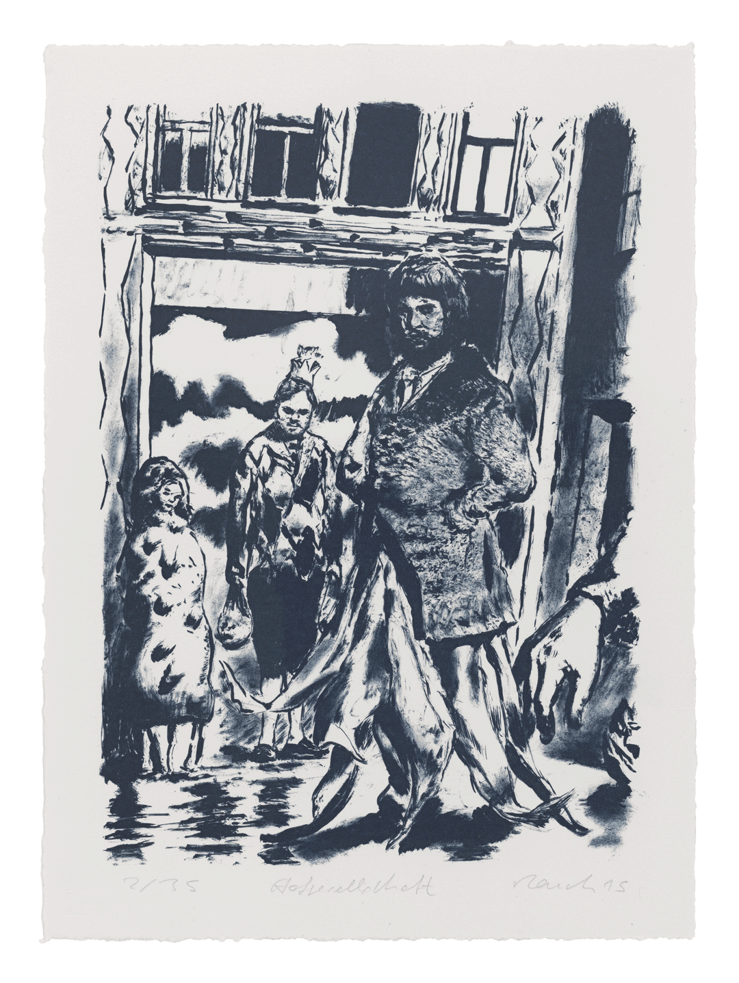 A print by Neo Rauch titled Hofgesellschaft, dated 2015