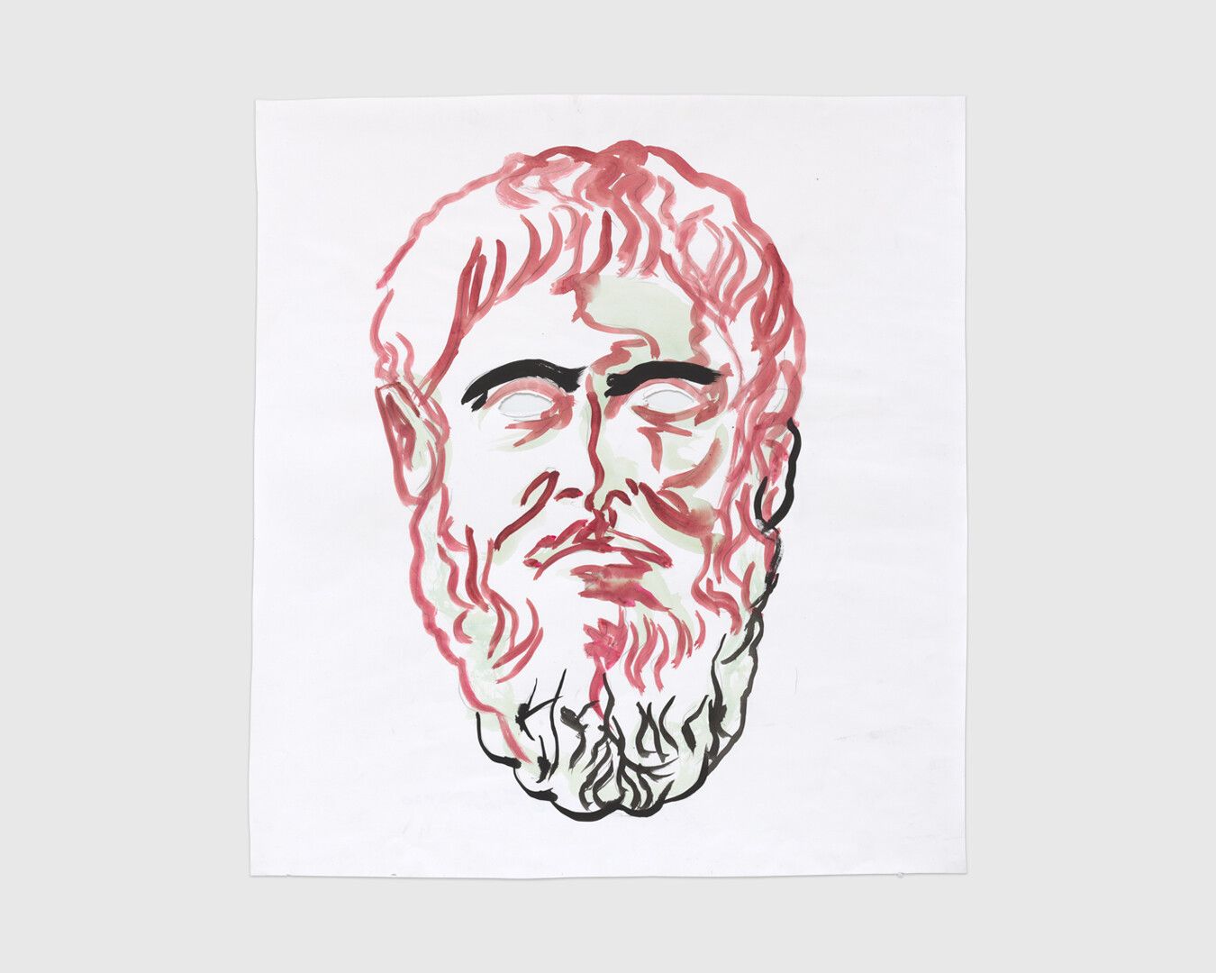 An untitled ink drawing on paper by Raymond Pettibon, dated 2020.