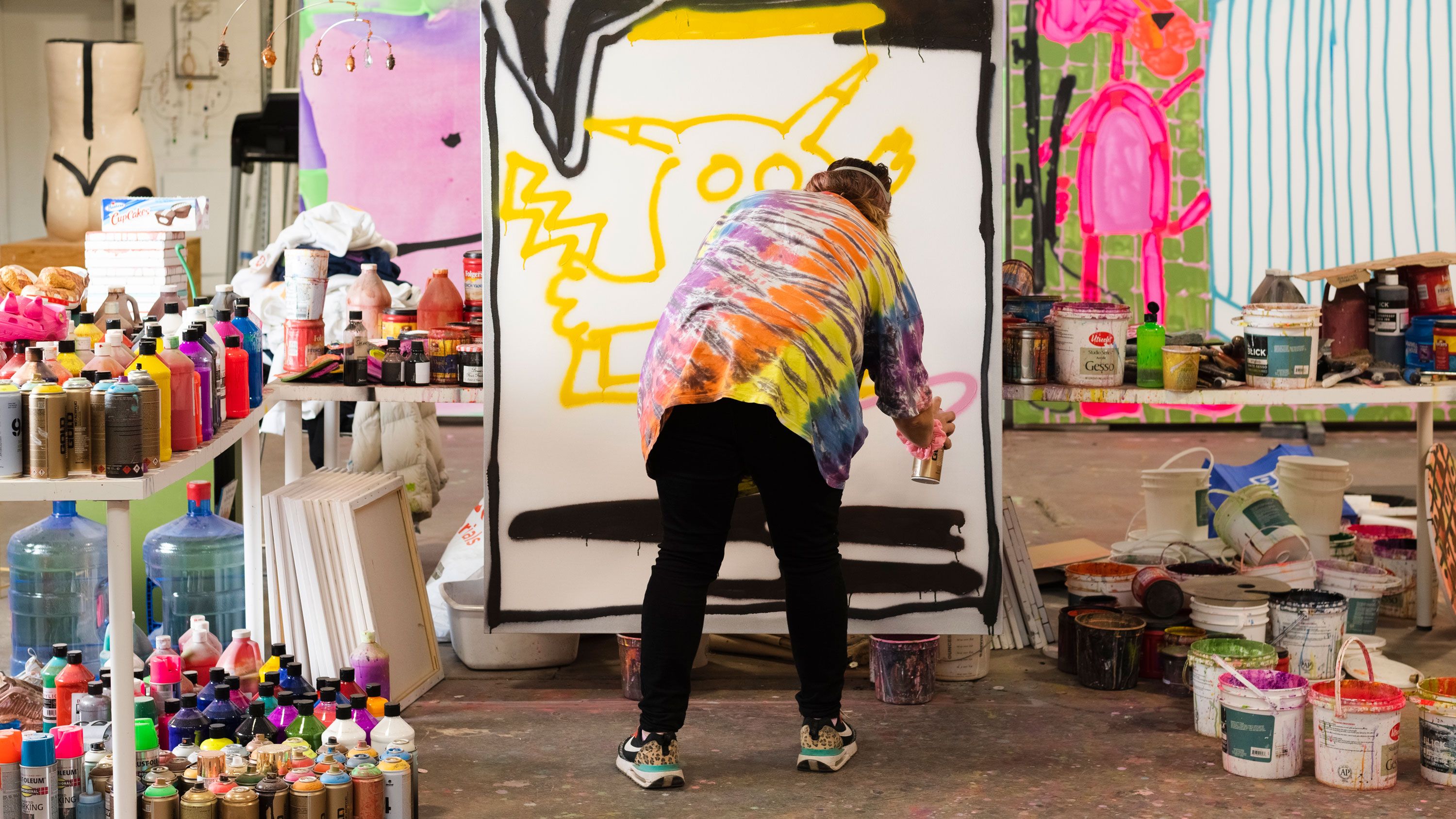 Katherine Bernhardt in her St Louis, Missouri studio