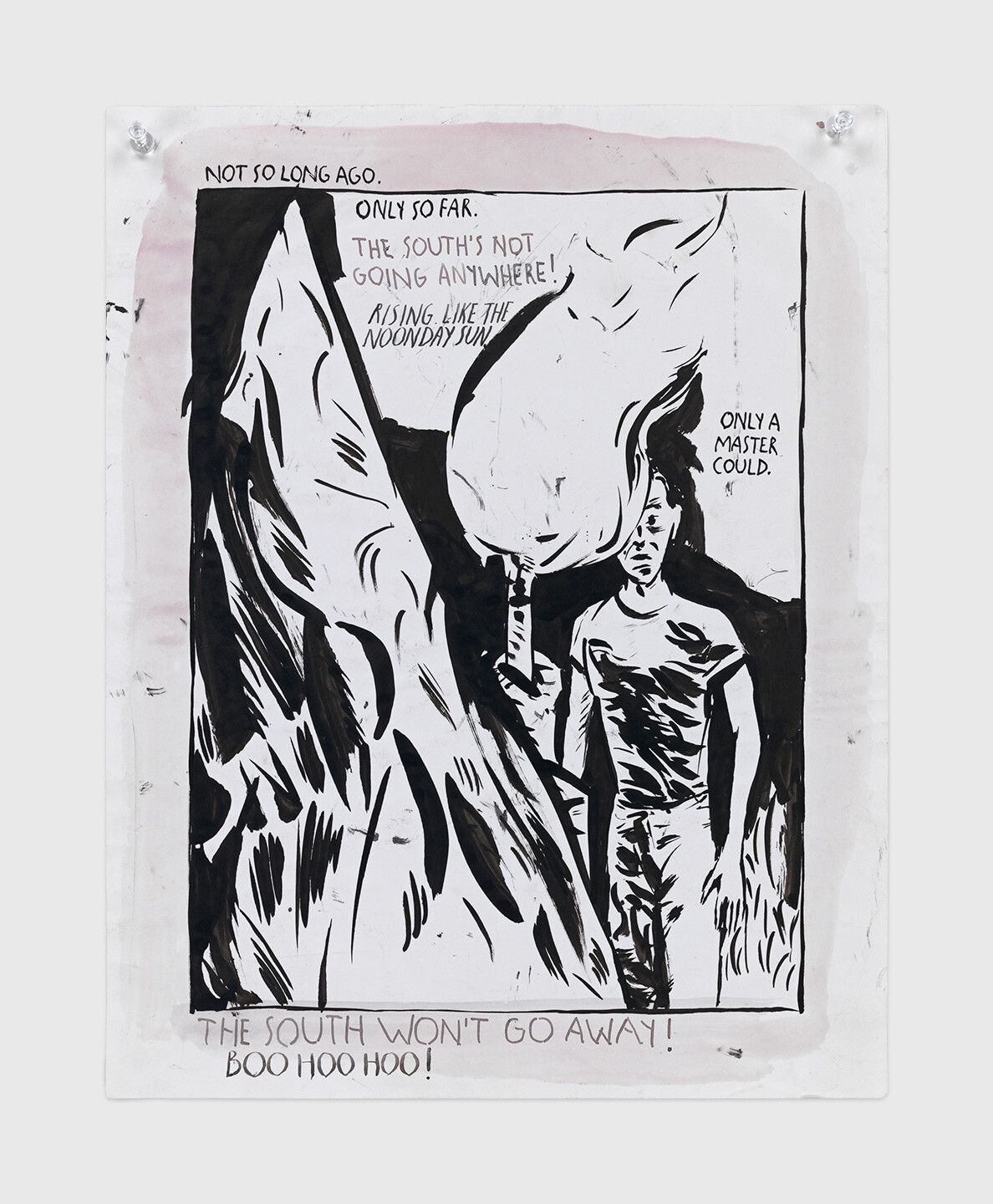 An ink drawing by Raymond Pettibon titled No Title (Not so long...), dated 1992