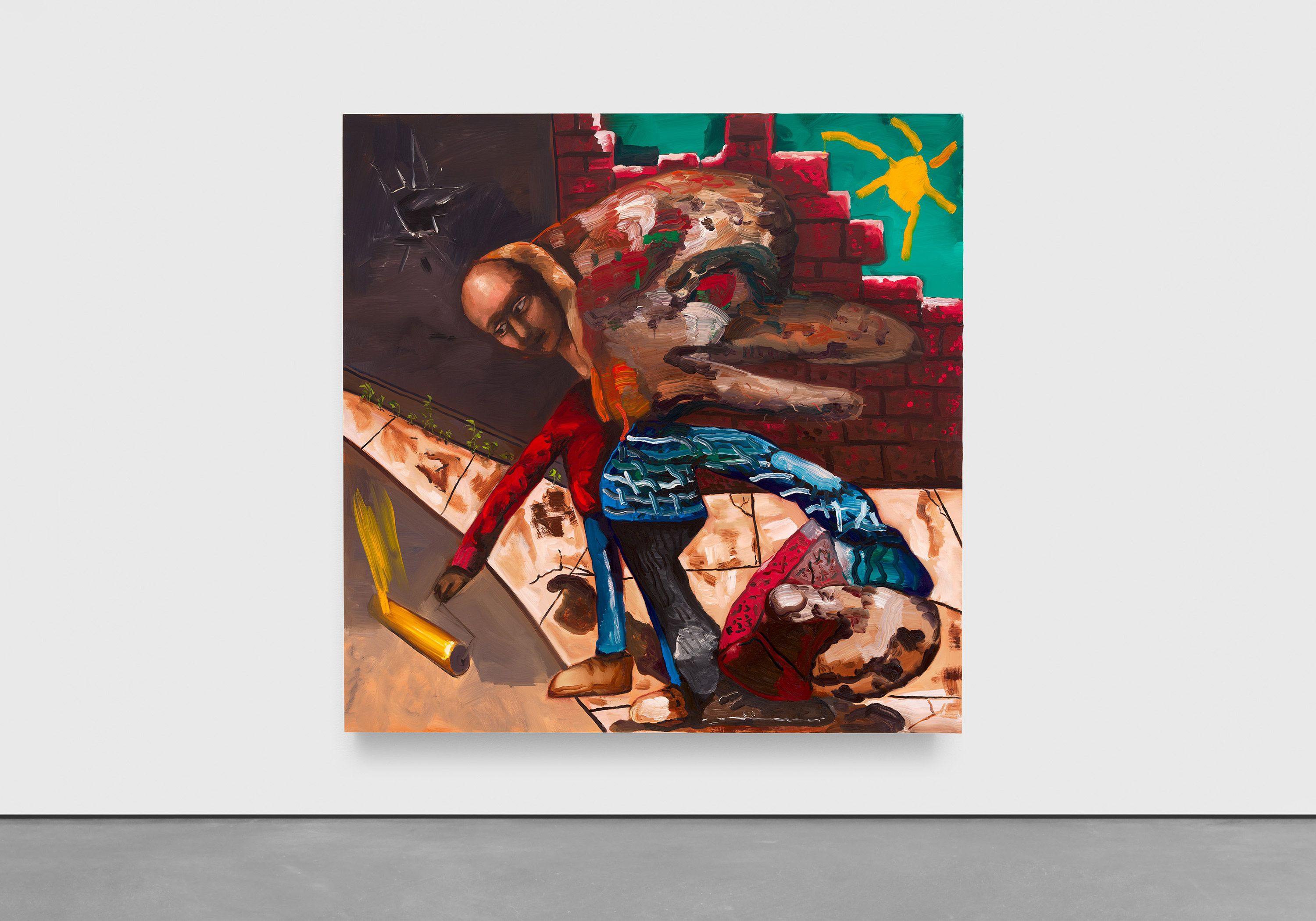 A painting by Dana Schutz, titled The Walk, dated 2023.